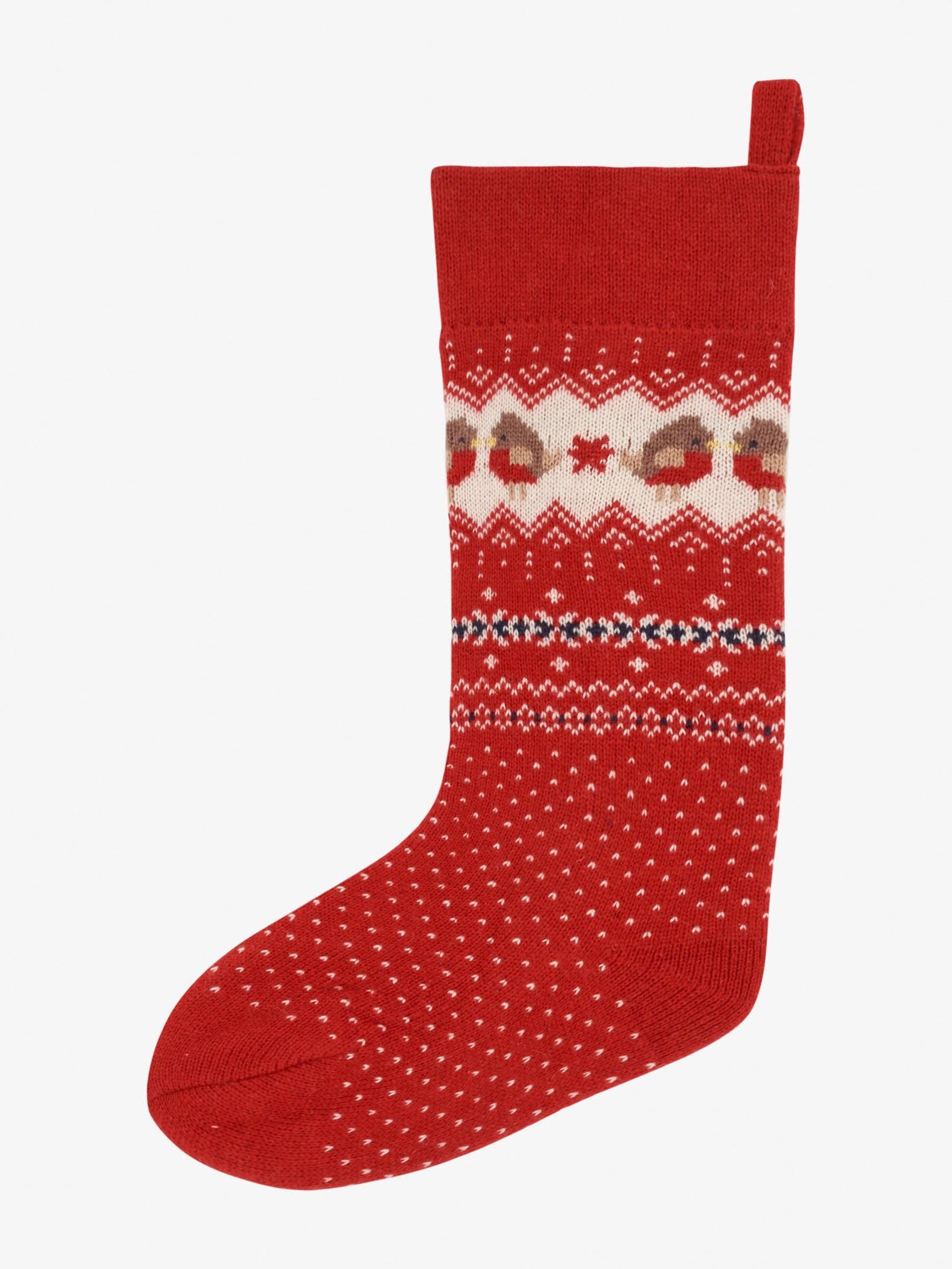 Red Robin Knitted Stocking - Image 1 of 3