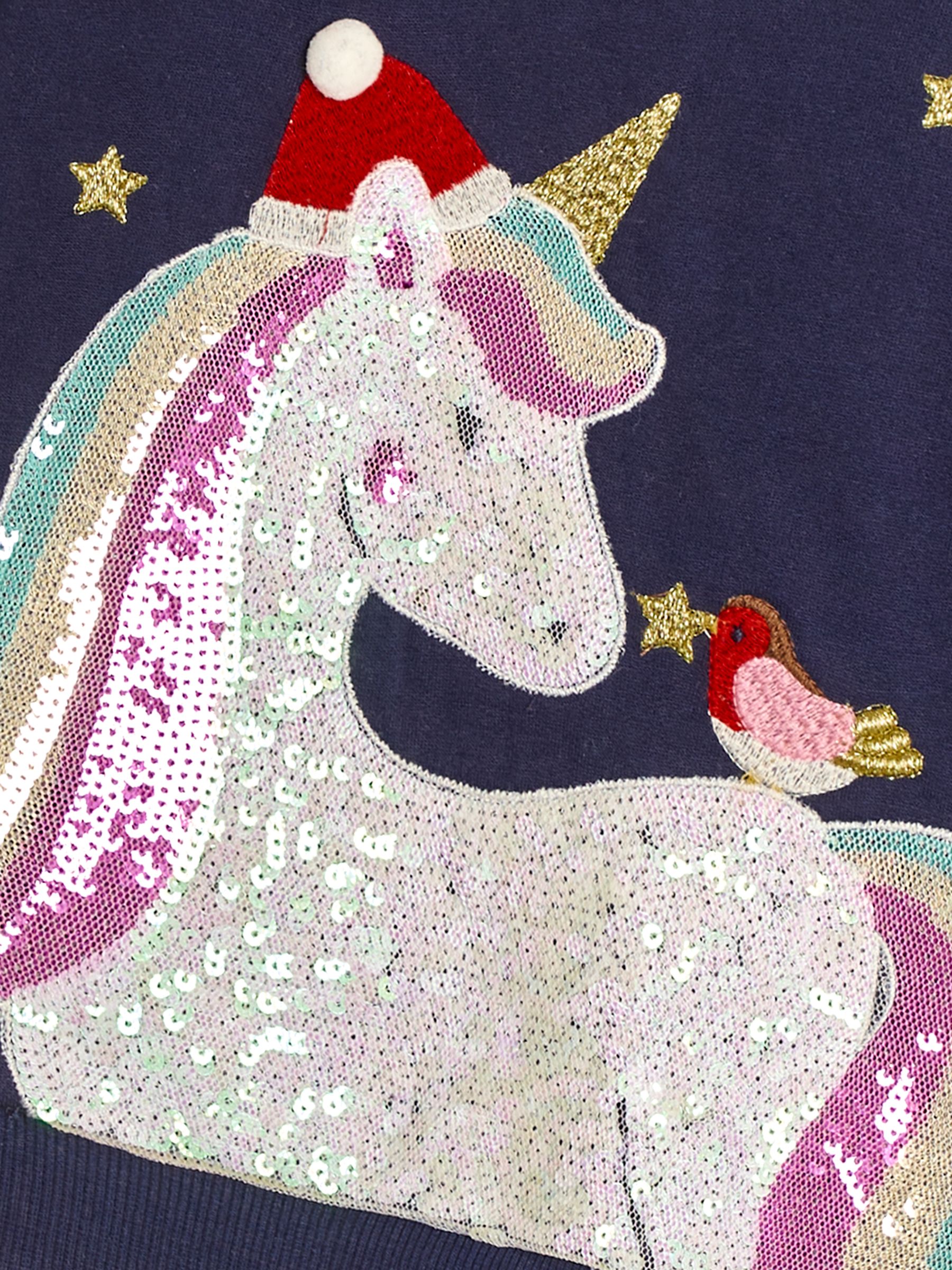 Navy Unicorn Sequin Sweatshirt - Image 2 of 4