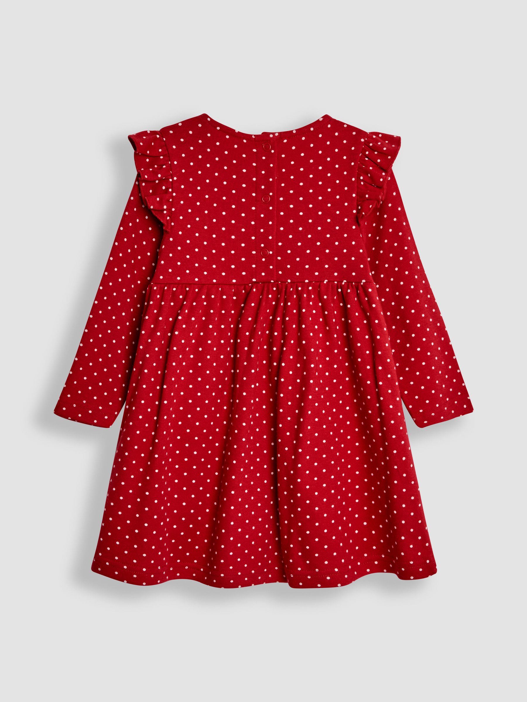 Red Reindeer Appliqué Frill Dress - Image 2 of 3