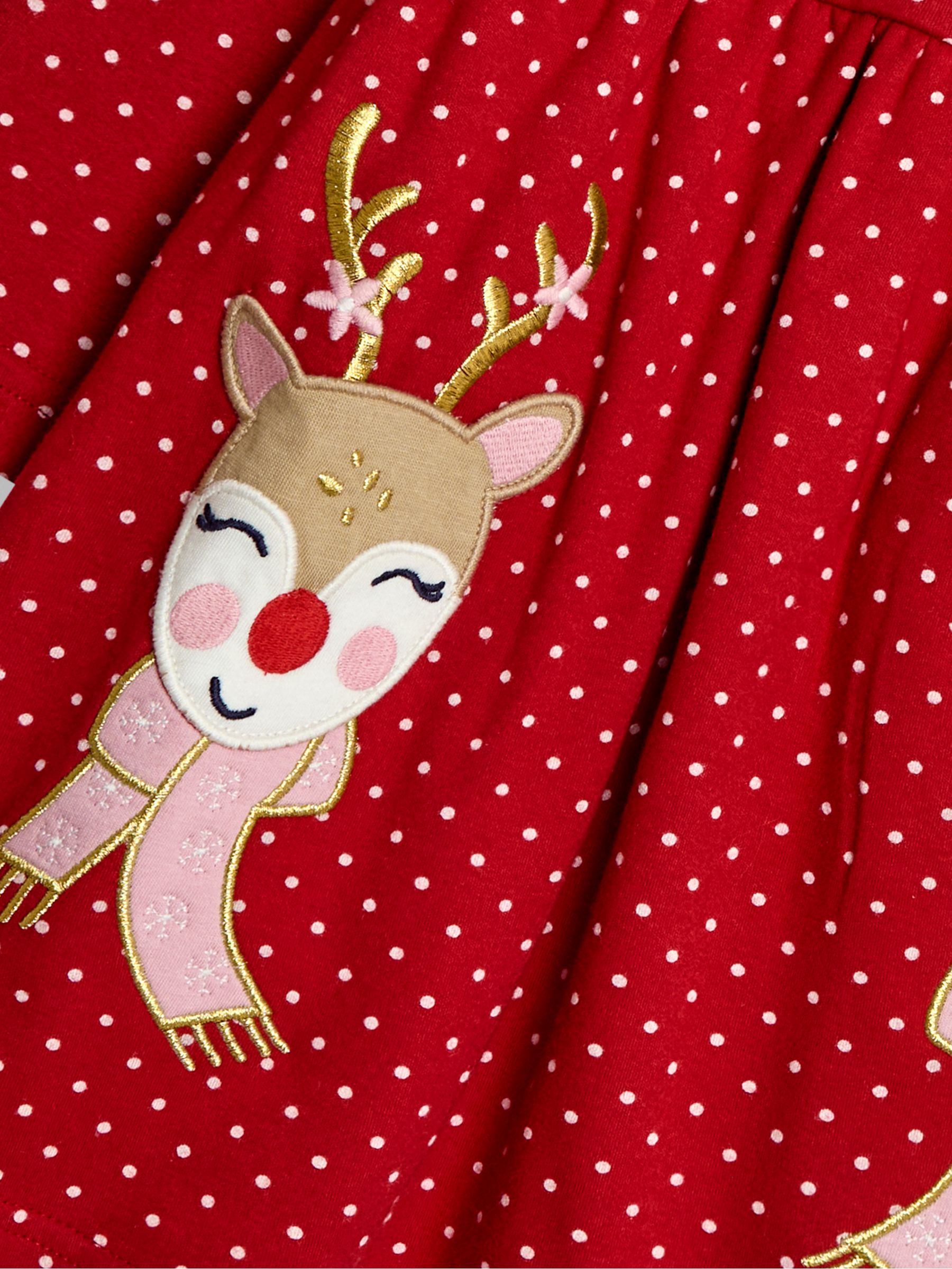 Red Reindeer Appliqué Frill Dress - Image 3 of 3