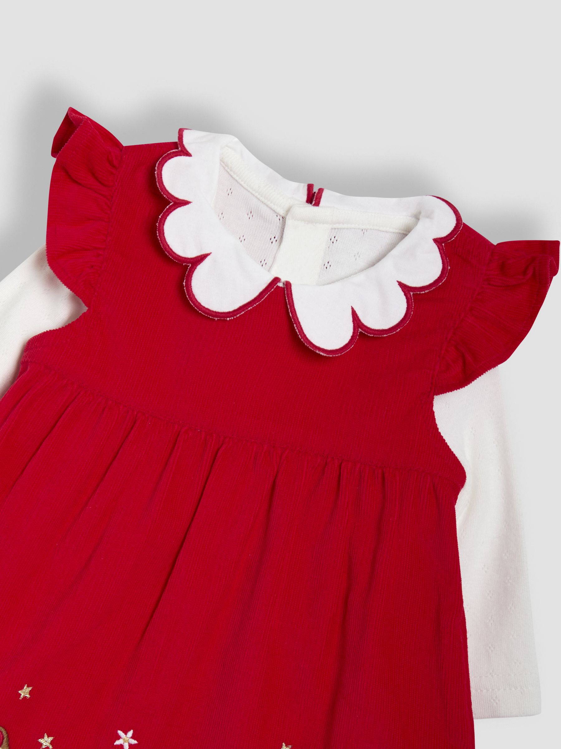 Red Embroidered Cord Baby Dress & Body Set - Image 6 of 6