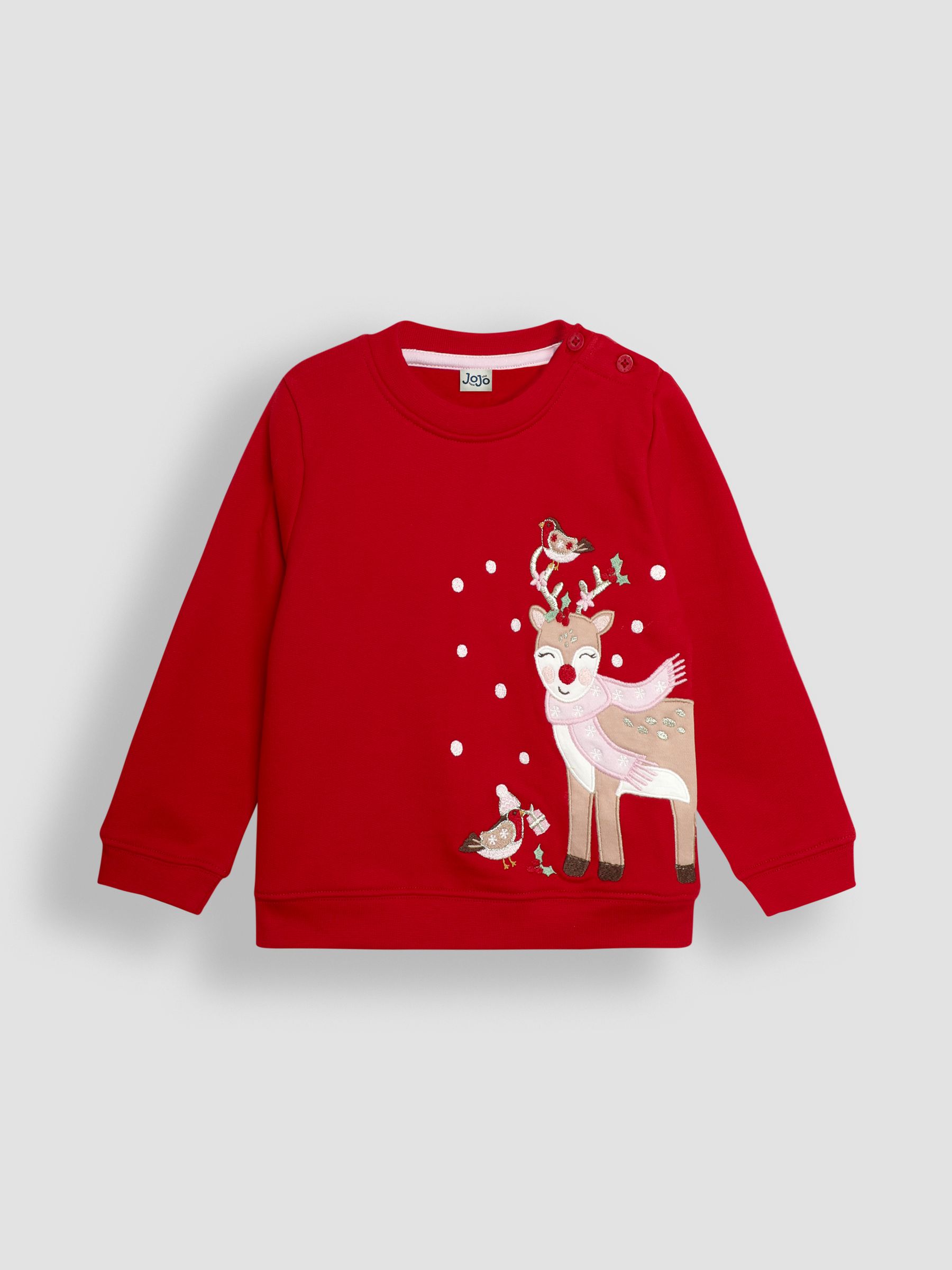 Red Reindeer Appliqué Sweatshirt and Leggings Set - Image 2 of 6