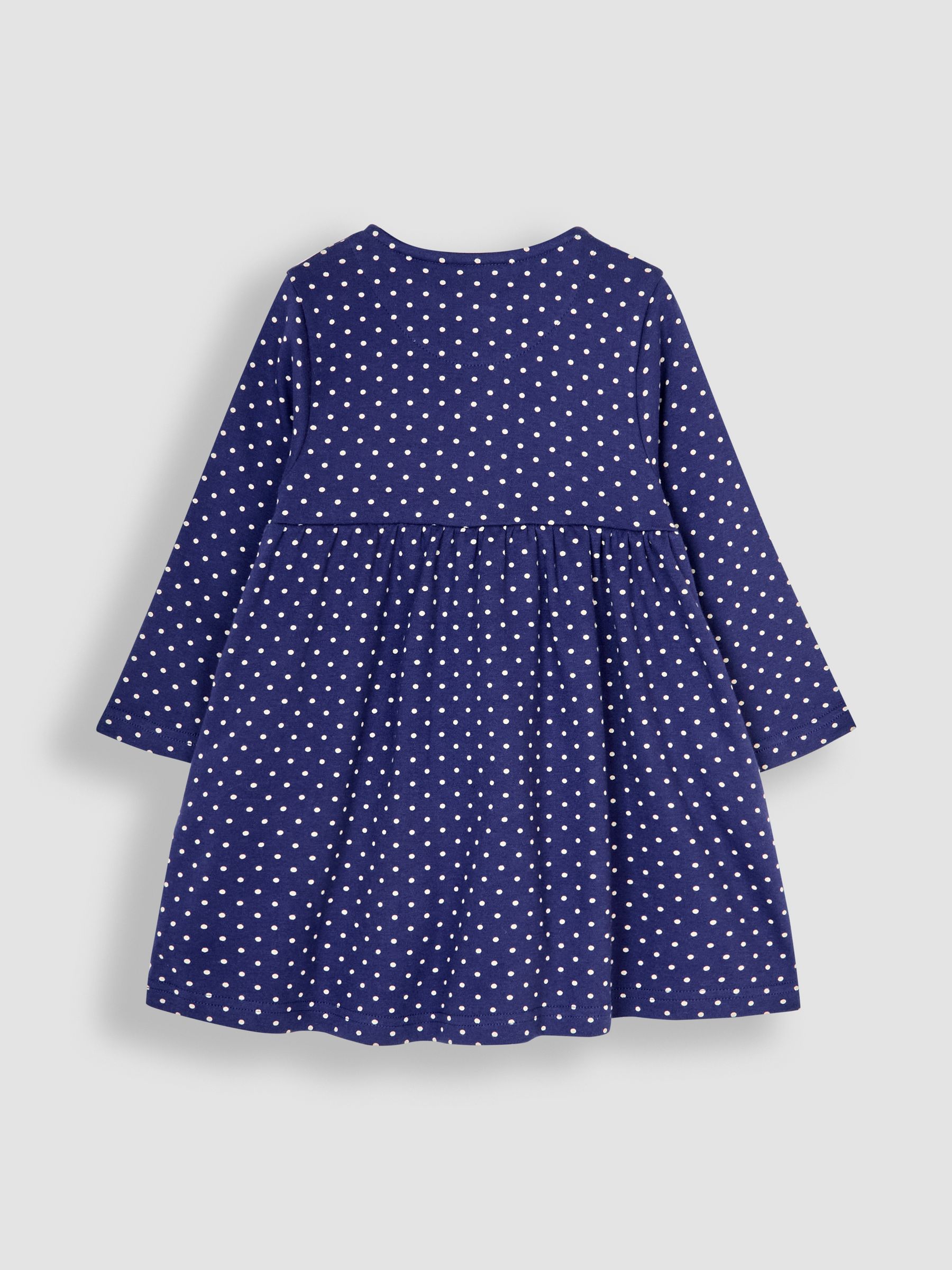 Navy Santa and Unicorn Appliqué Button Front Dress - Image 3 of 5