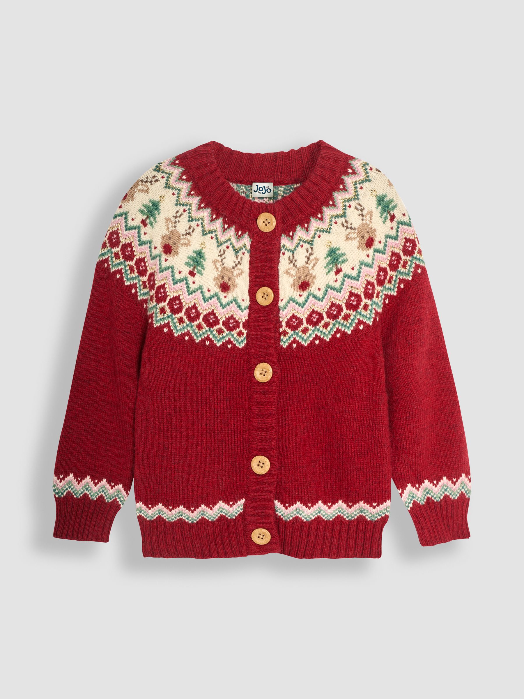 Red Reindeer Christmas Reindeer Cardigan - Image 1 of 3