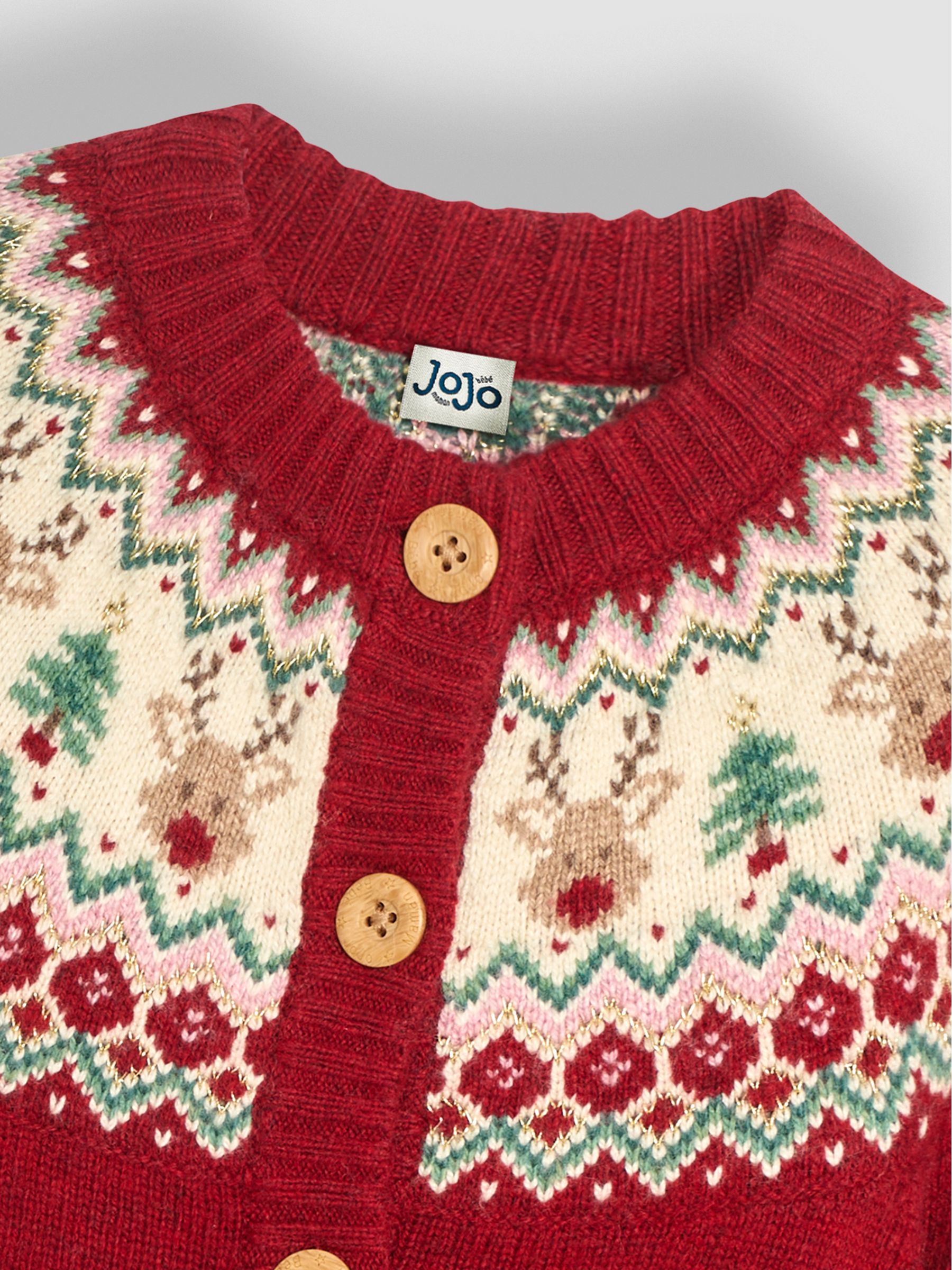 Red Reindeer Christmas Reindeer Cardigan - Image 3 of 3
