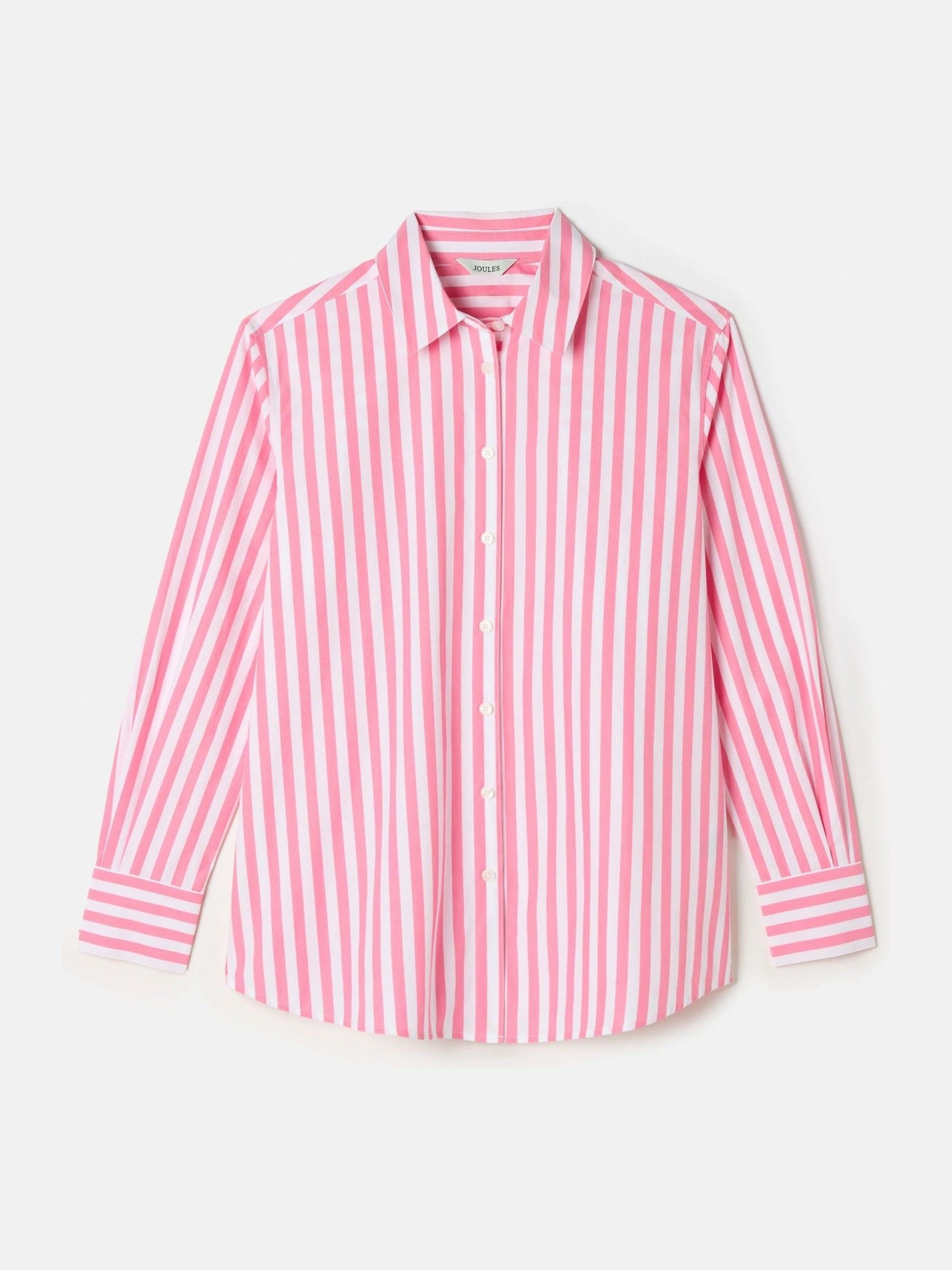 Amilla Pink & White Stripe Longline Relaxed Fit Shirt - Image 7 of 7