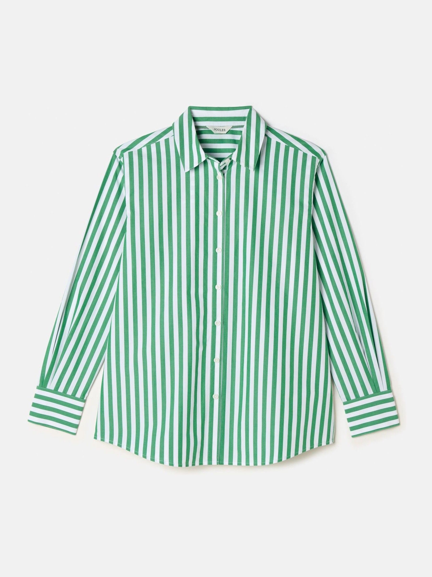 Amilla Green & White Stripe Longline Relaxed Fit Shirt - Image 7 of 7