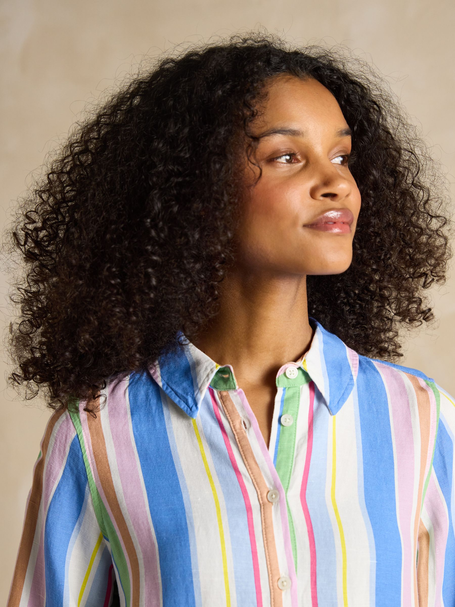 Maeva Stripe Relaxed Fit 100% Linen Shirt - Image 5 of 7