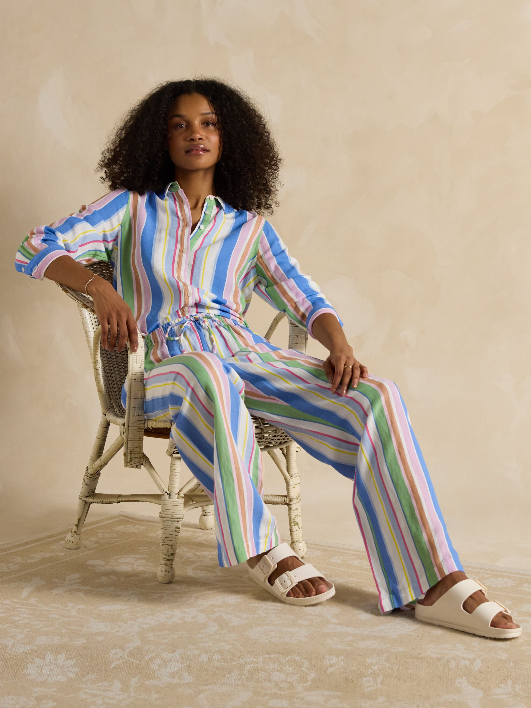 Maeva Stripe Relaxed Fit 100% Linen Shirt - Image 6 of 7