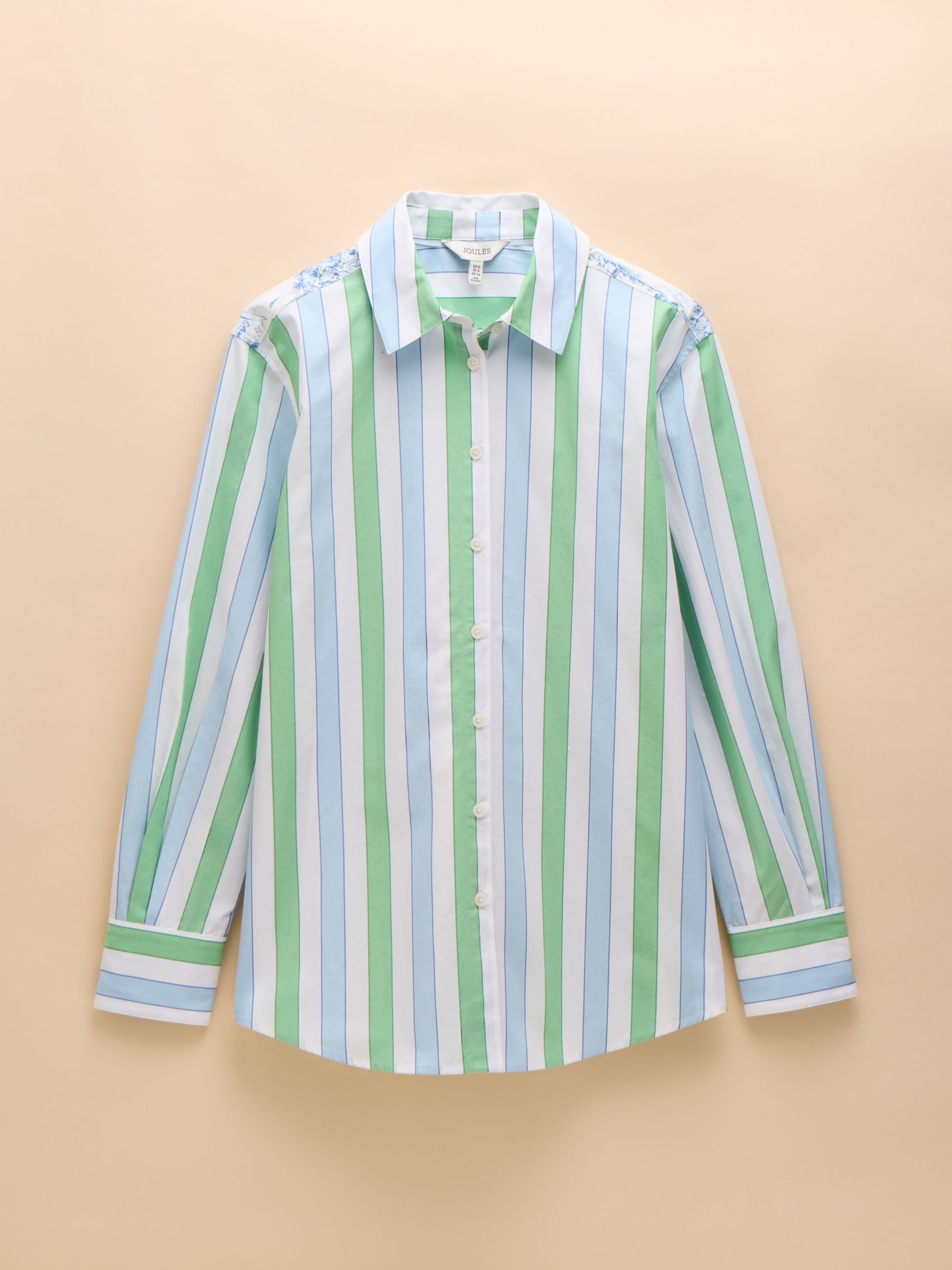 Amilla Blue & Green Stripe Longline Relaxed Fit Shirt - Image 7 of 7