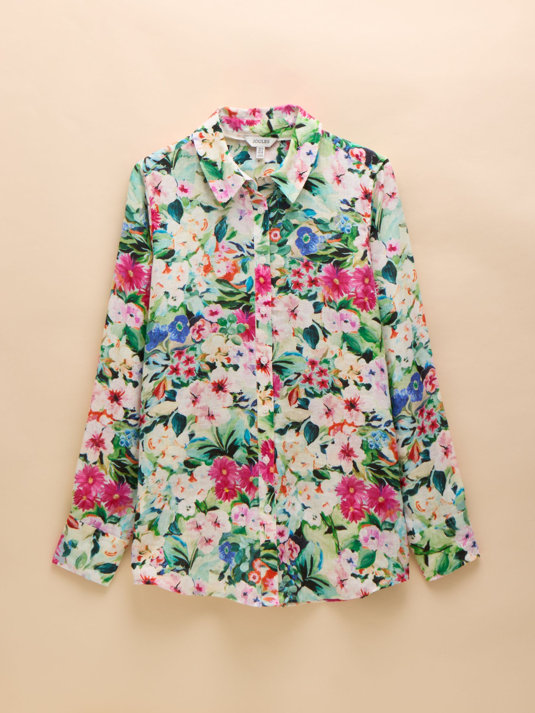 Maeva Multi Floral Relaxed Fit 100% Linen Shirt - Image 7 of 7