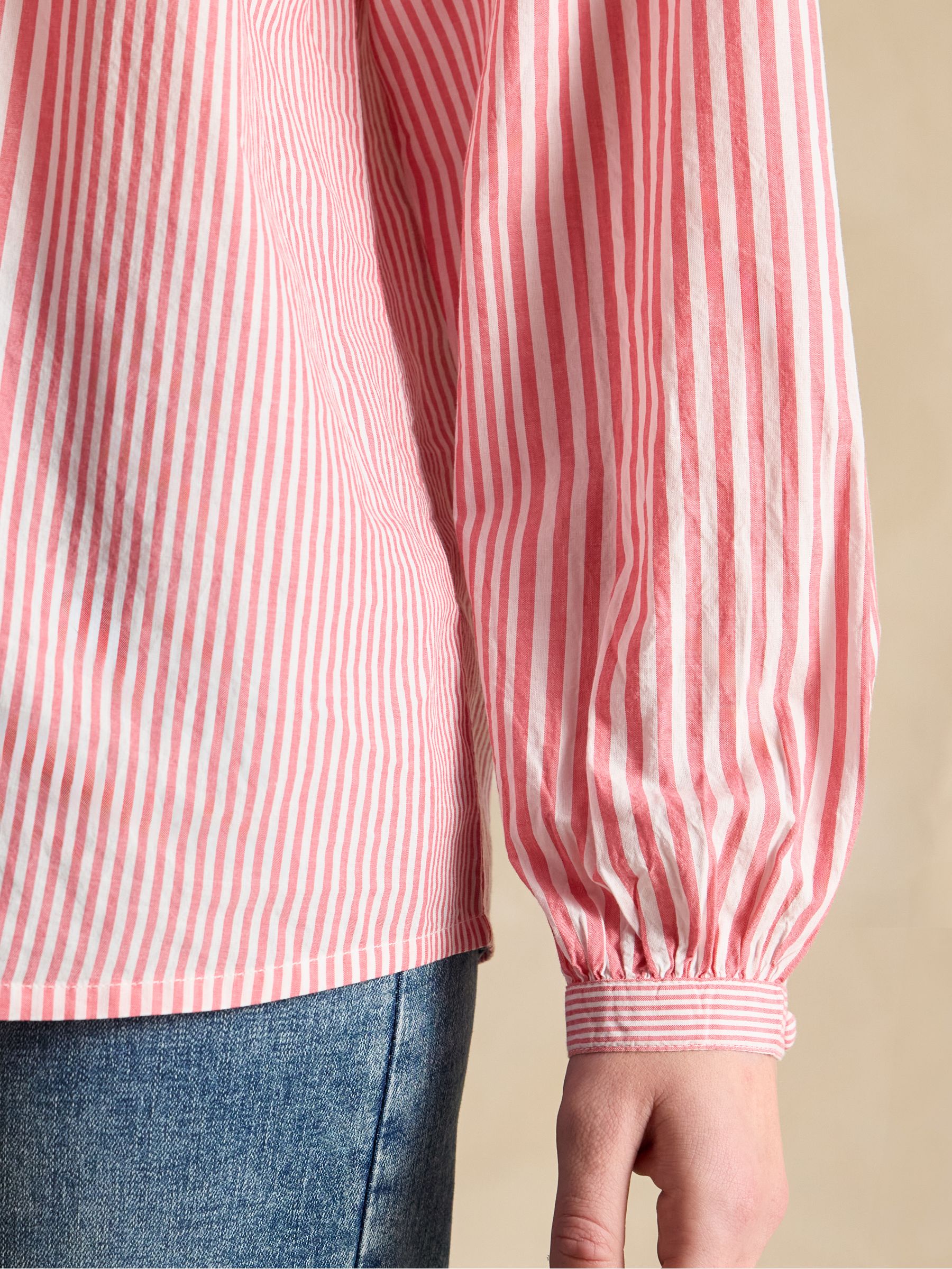 Amelie Red/White Embroidered Cotton Blouse - Image 5 of 6