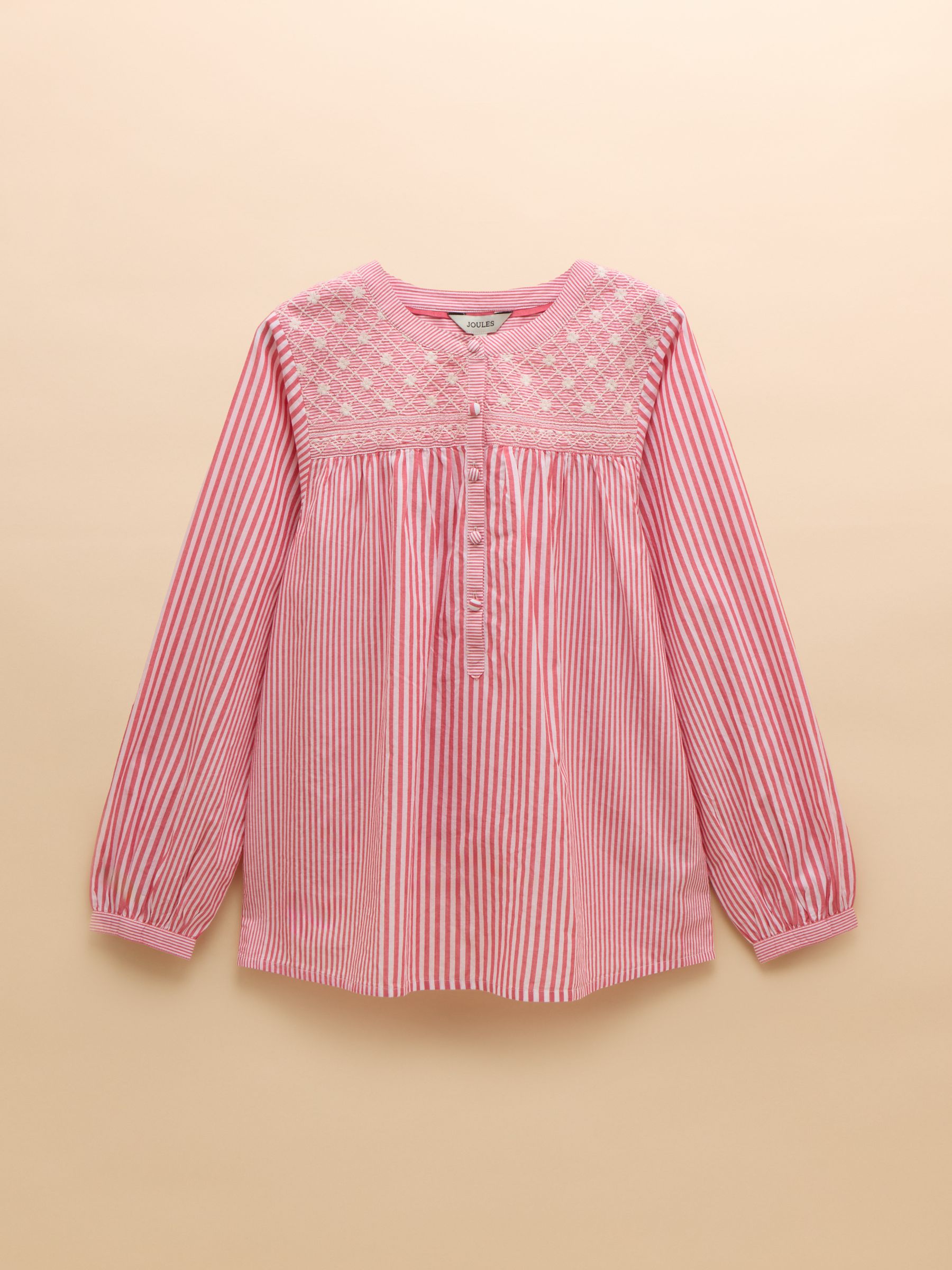 Amelie Red/White Embroidered Cotton Blouse - Image 6 of 6