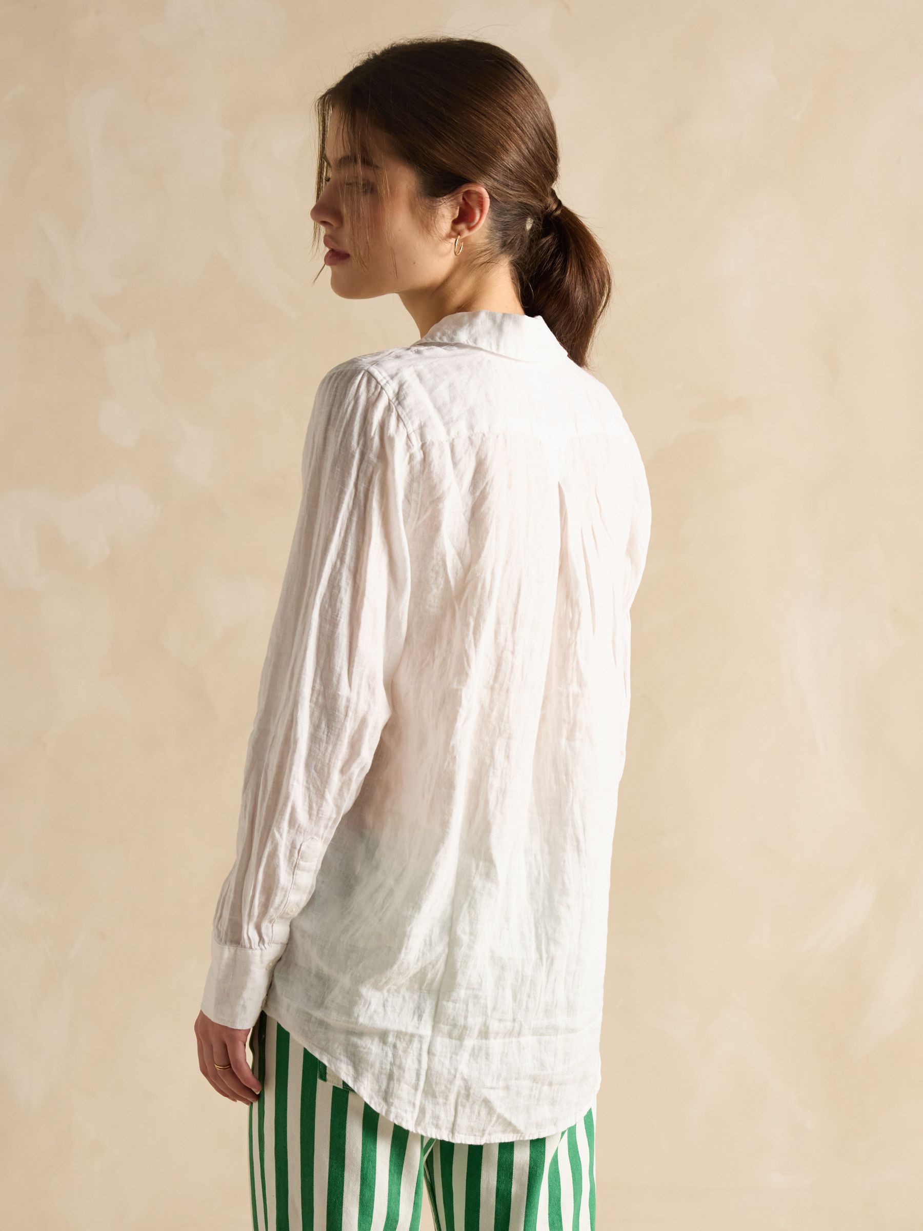 Selene White 100% Linen Shirt - Image 2 of 6