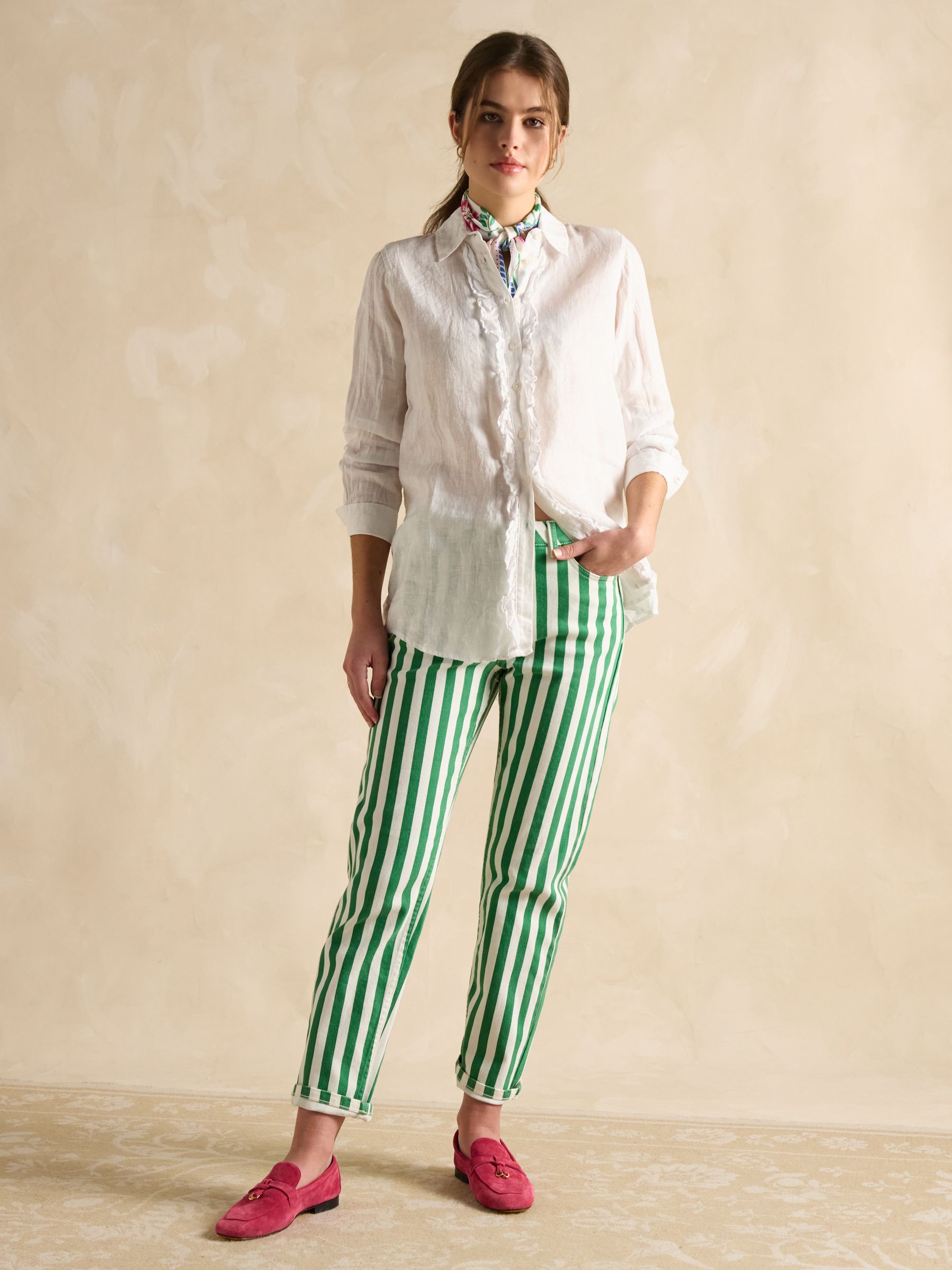 Selene White 100% Linen Shirt - Image 3 of 6