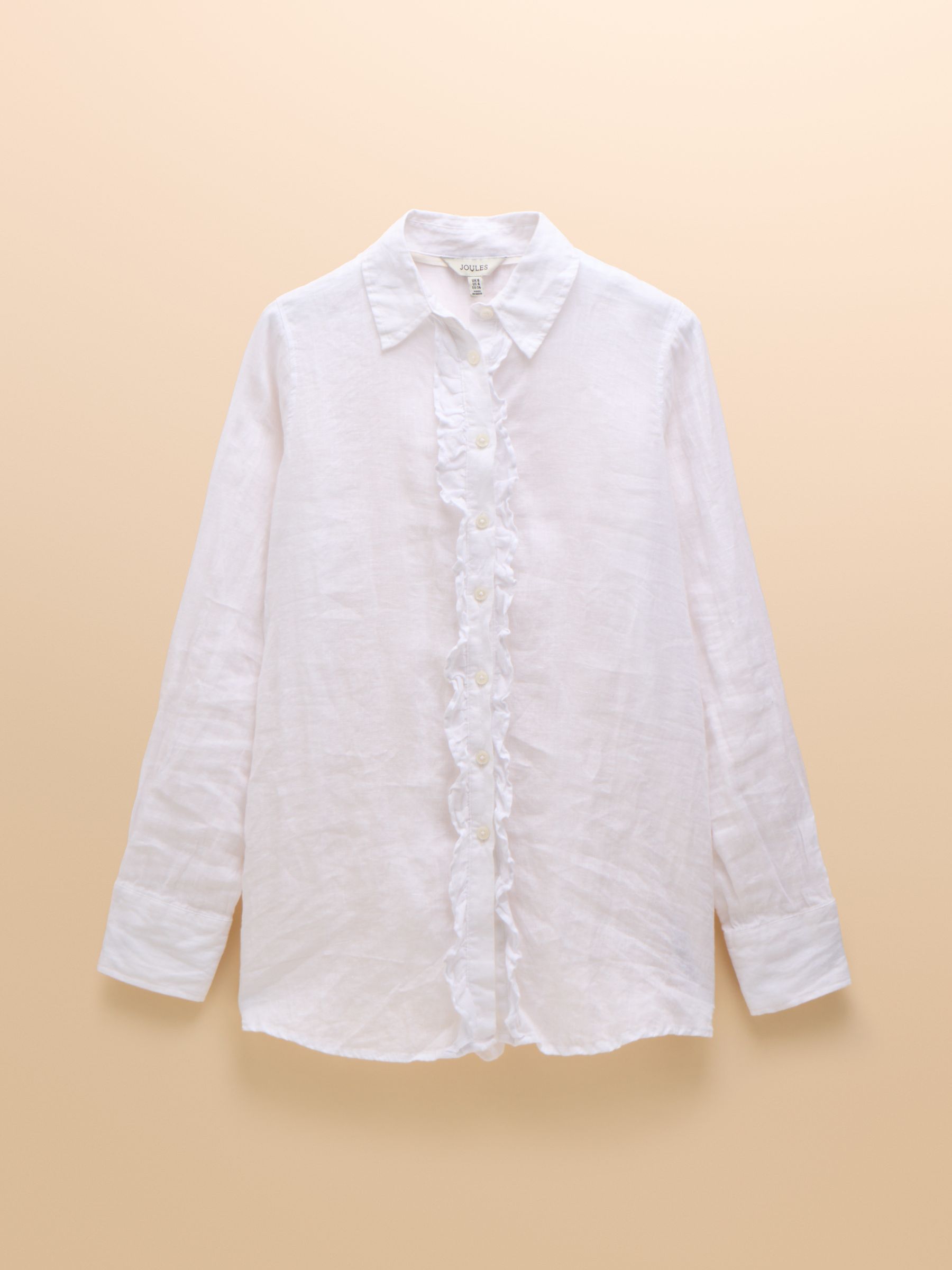 Selene White 100% Linen Shirt - Image 6 of 6