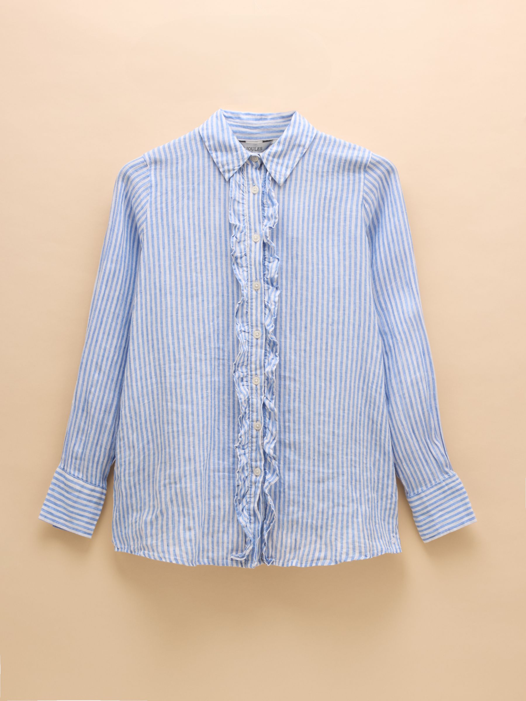 Selene Blue Stripe 100% Linen Shirt - Image 7 of 7
