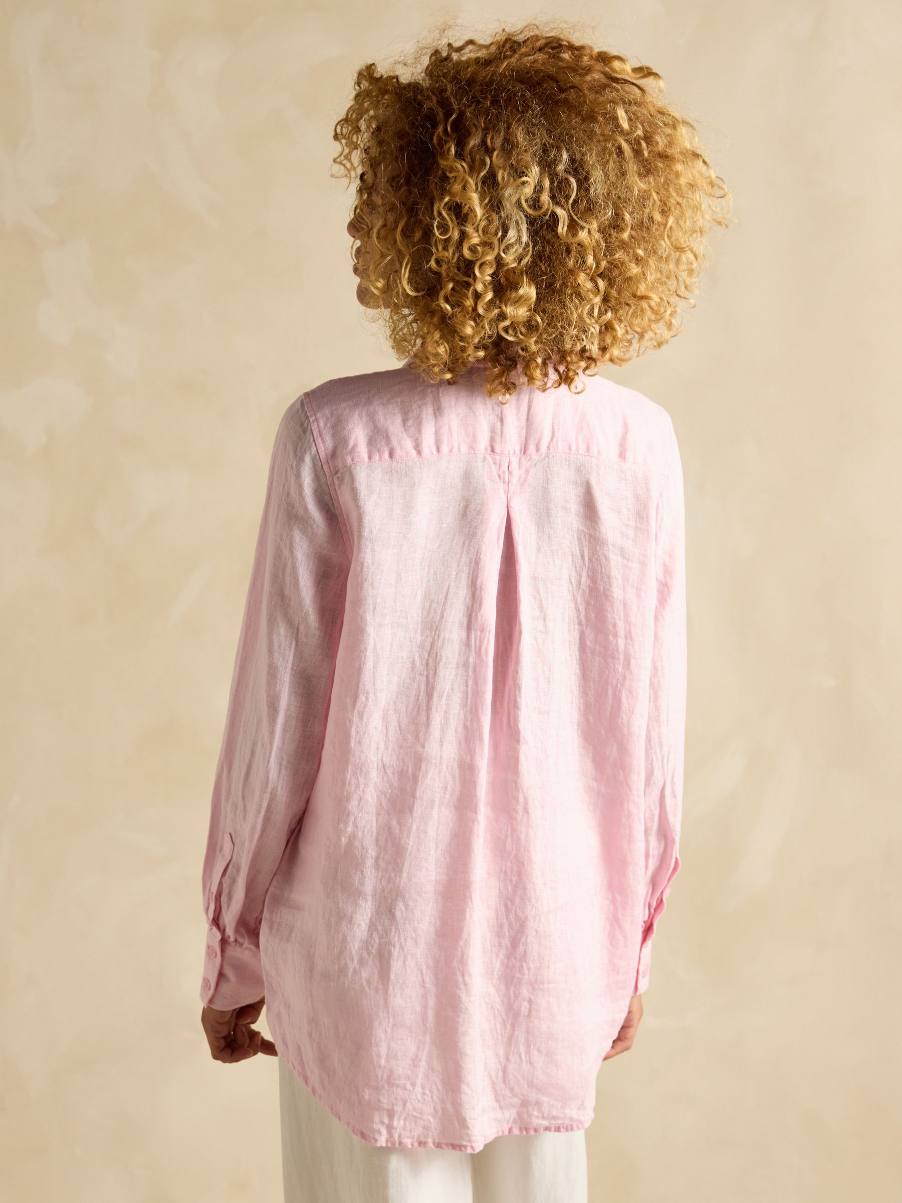 Selene Pink 100% Linen Shirt - Image 2 of 7