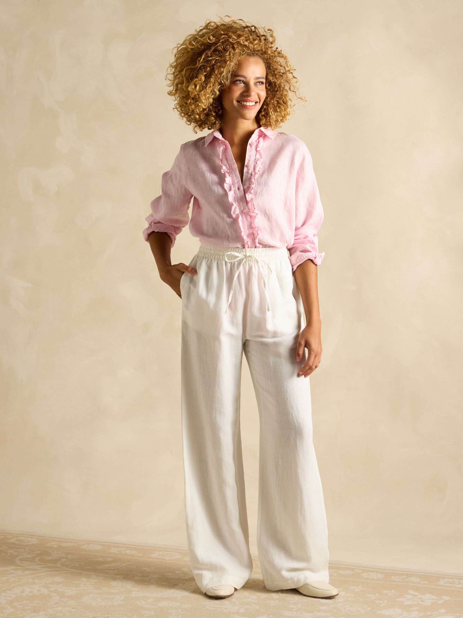 Selene Pink 100% Linen Shirt - Image 3 of 7