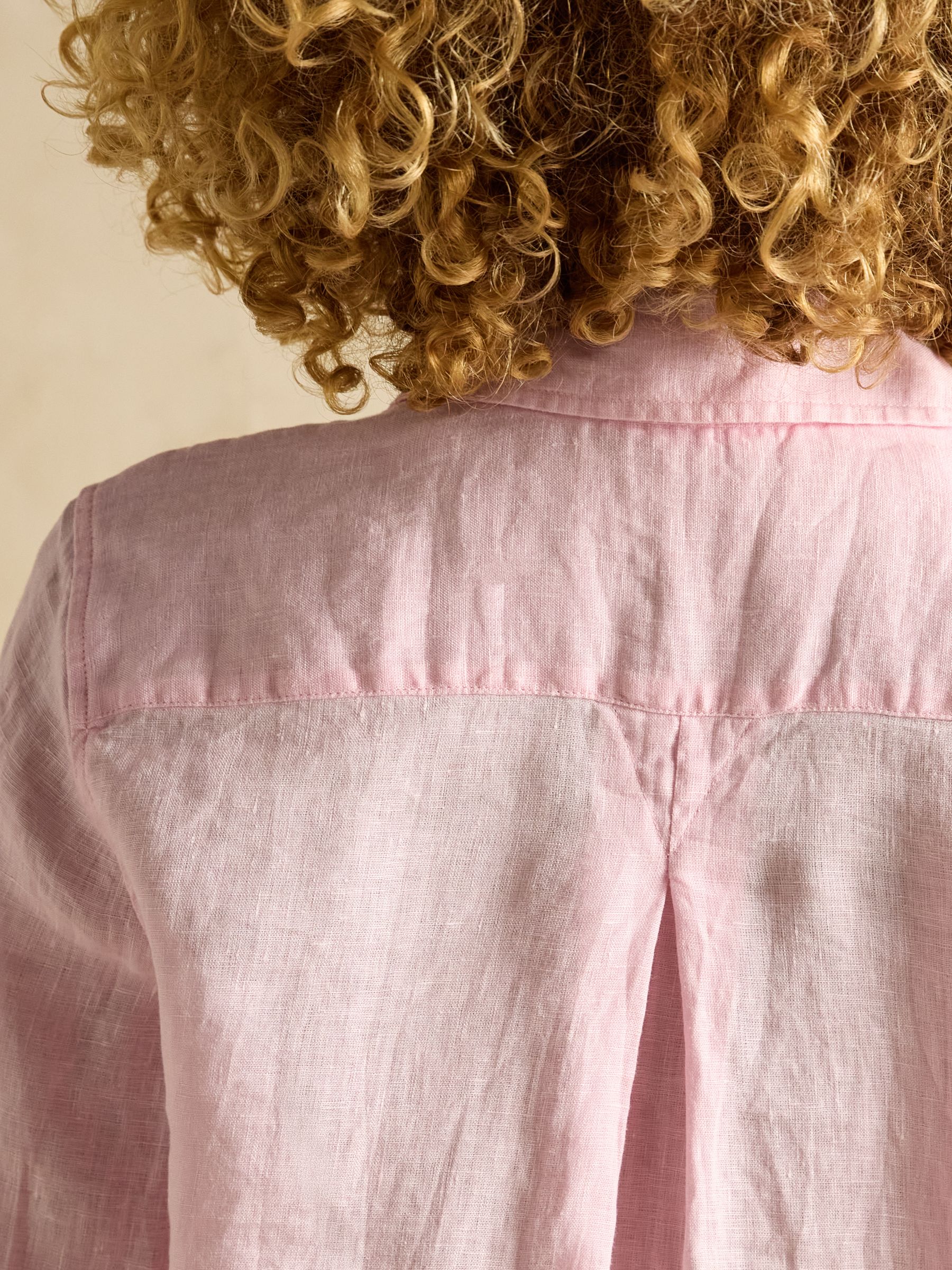 Selene Pink 100% Linen Shirt - Image 5 of 7