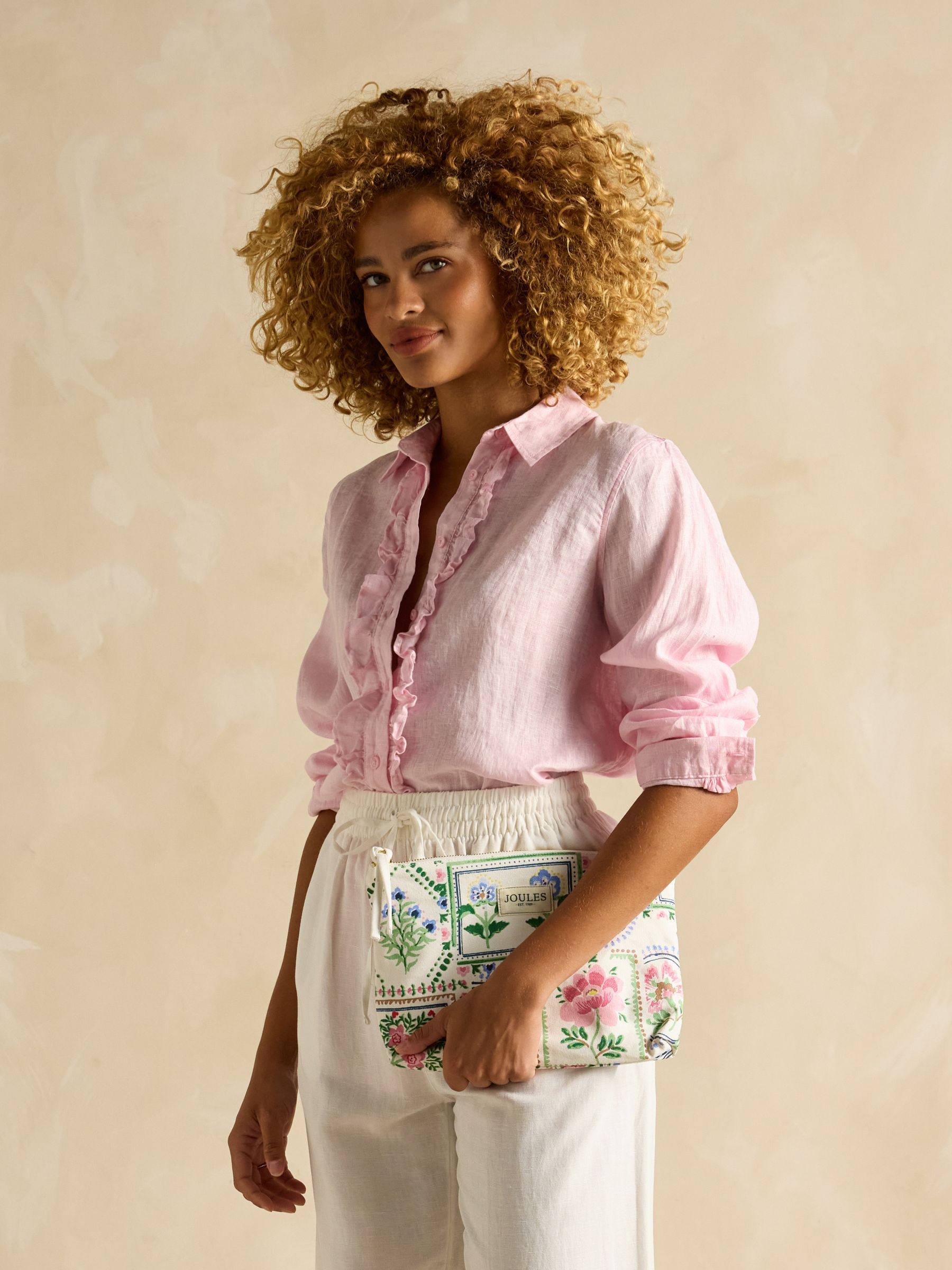 Selene Pink 100% Linen Shirt - Image 6 of 7