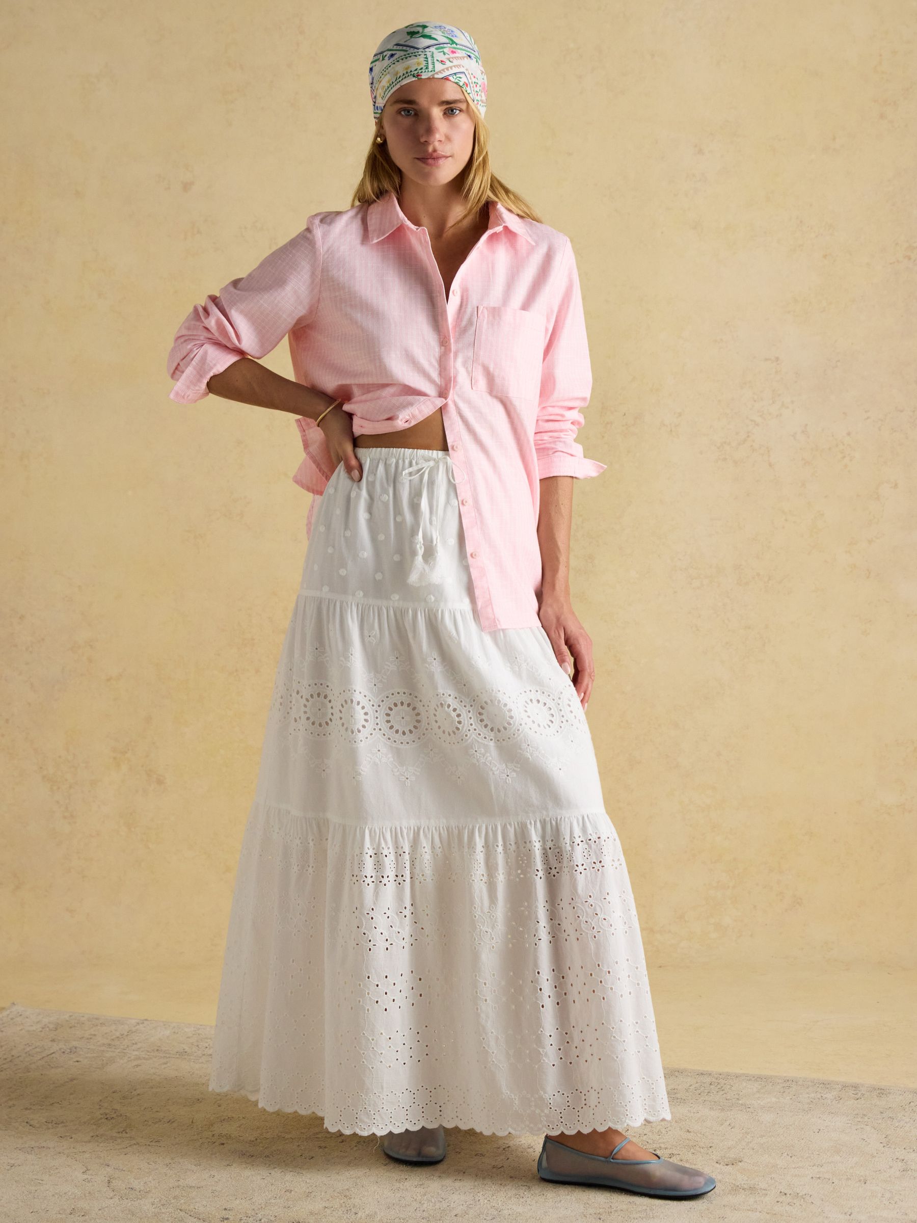 Ida Pink/White Cotton Shirt | Joules