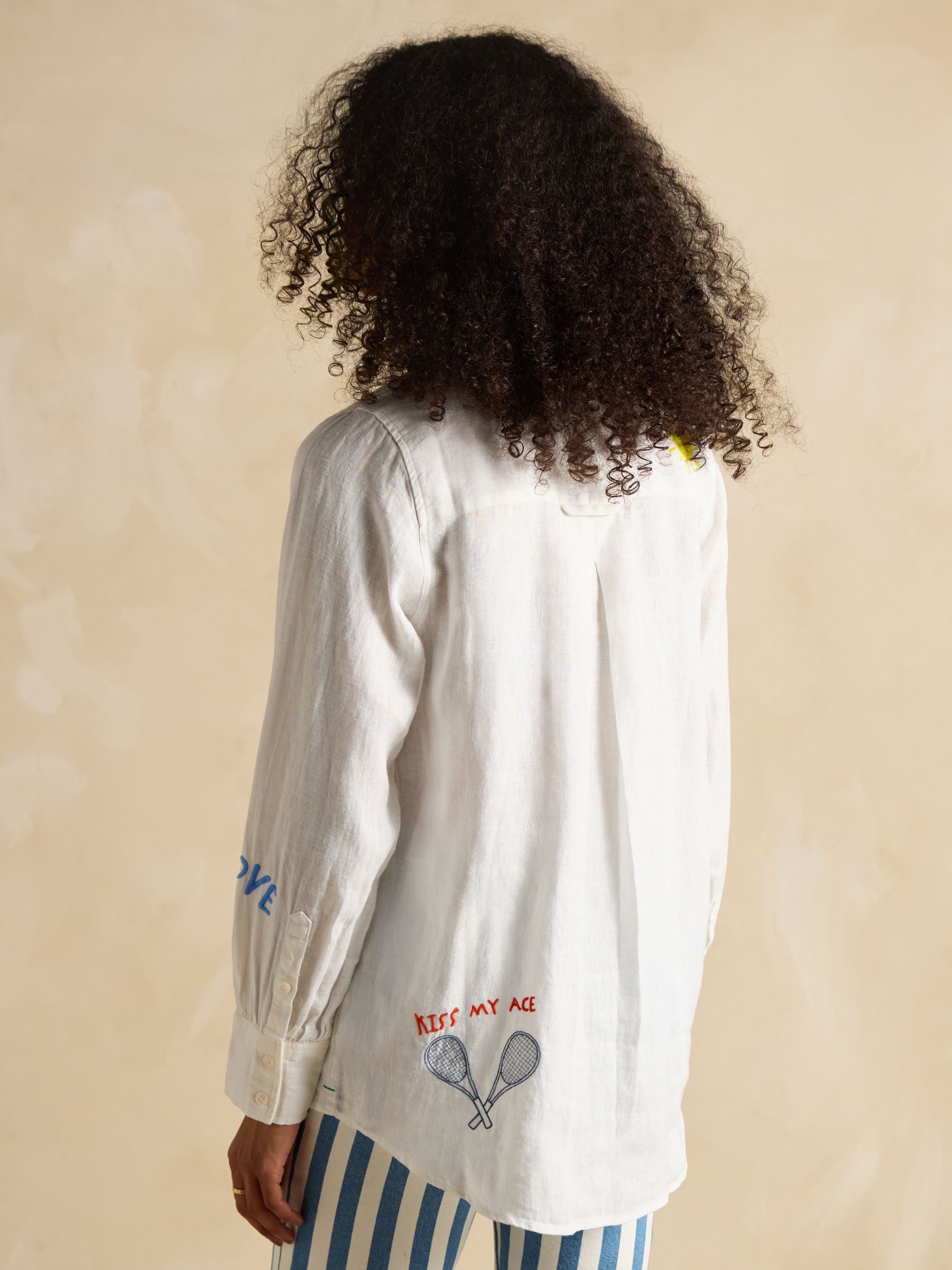 Set Match White 100% Linen Shirt - Image 2 of 9