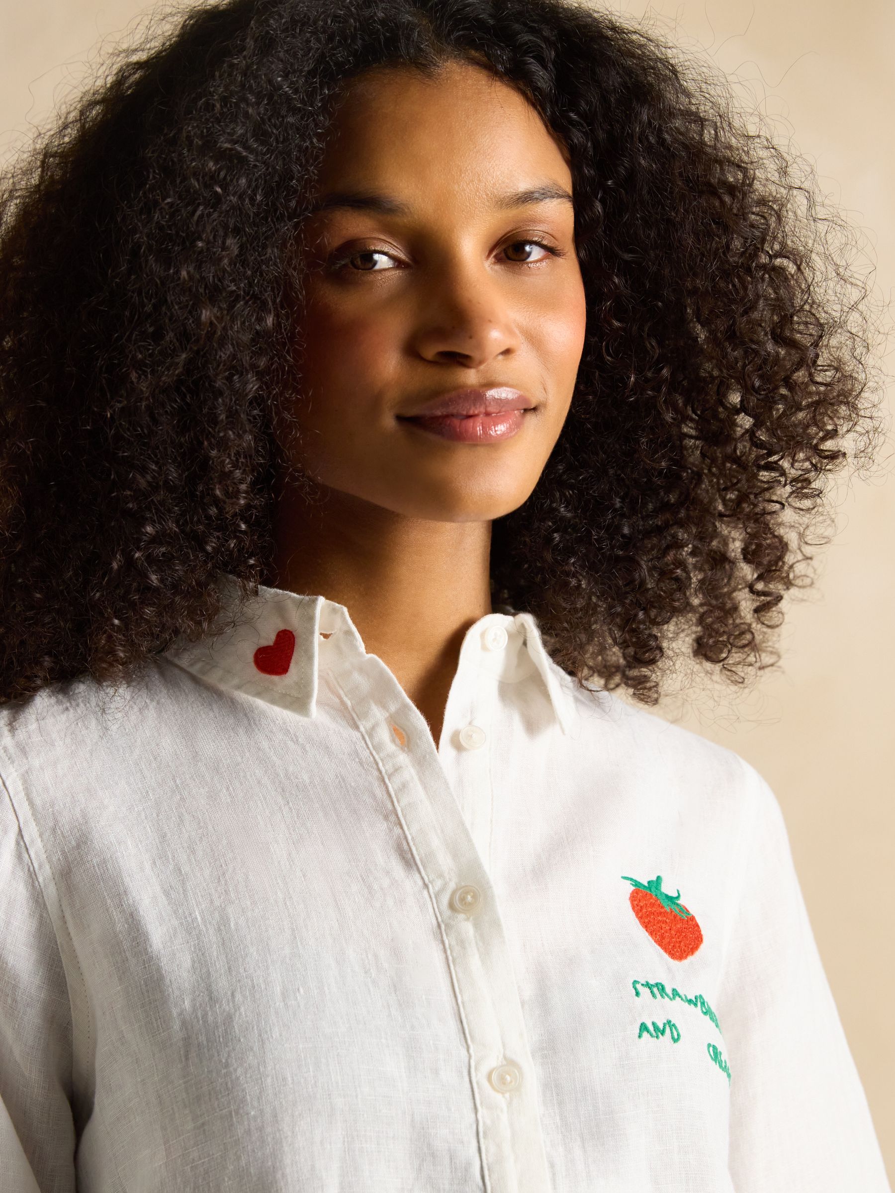 Set Match White 100% Linen Shirt - Image 7 of 9