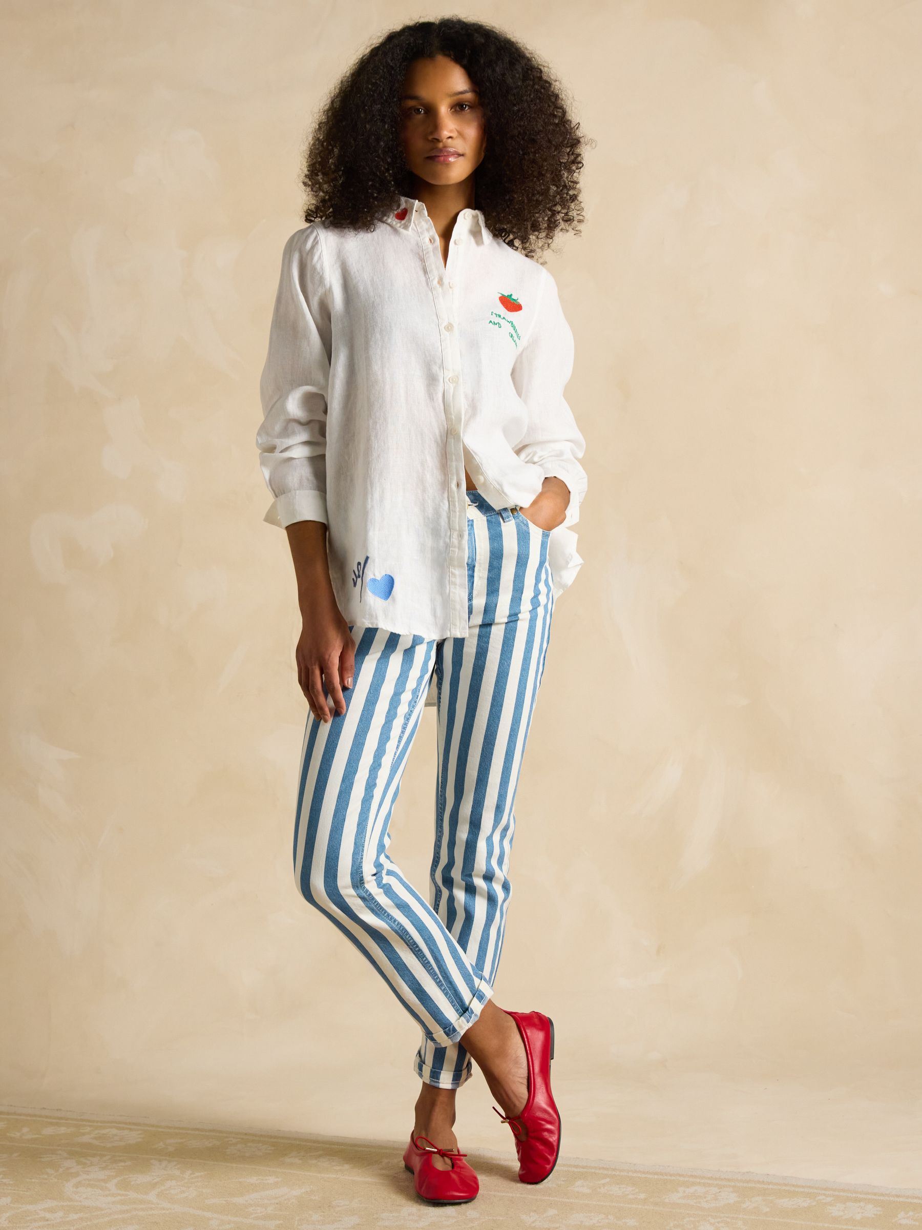 Set Match White 100% Linen Shirt - Image 8 of 9