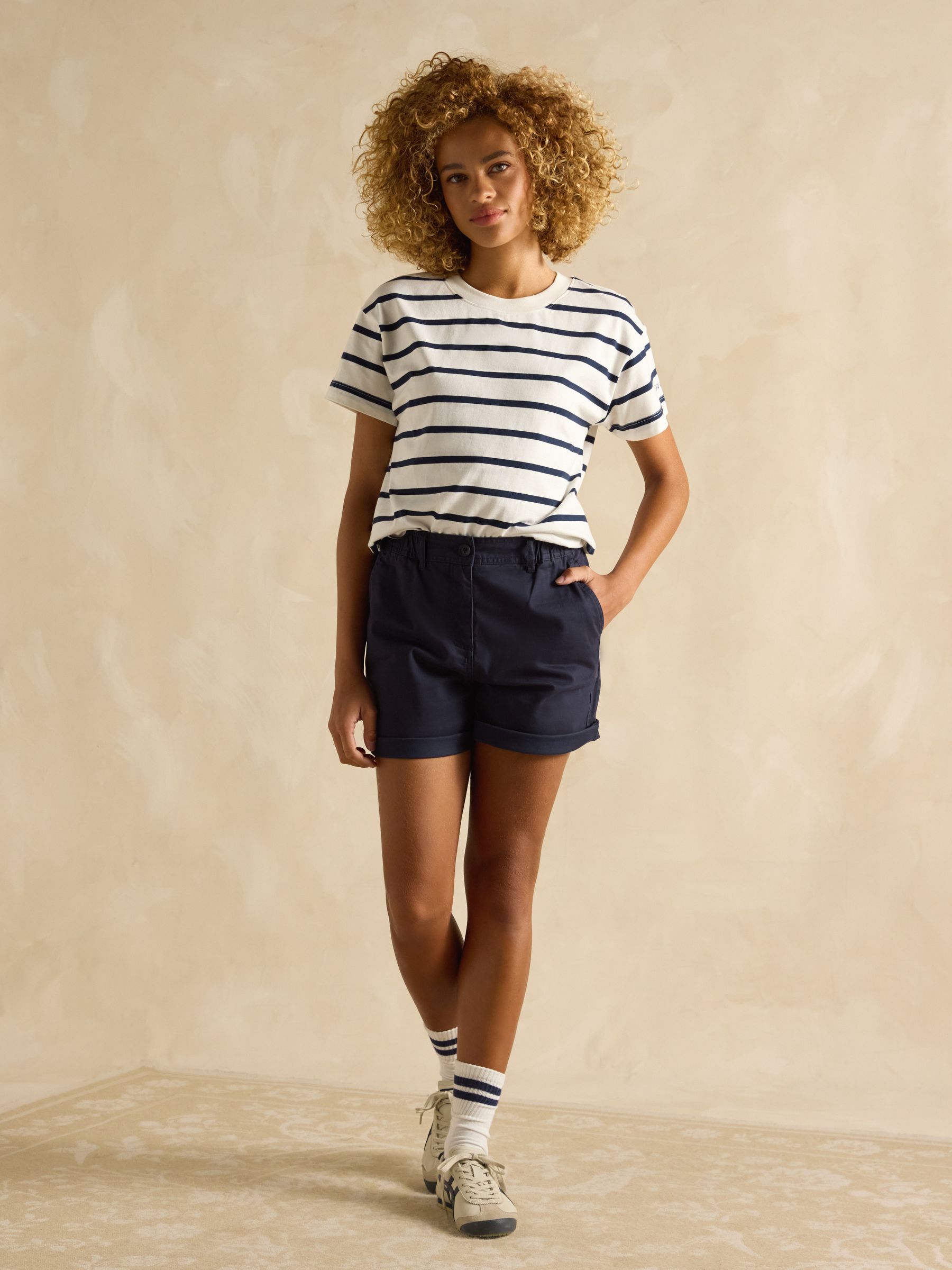 Chino Navy Brushed Cotton Blend Shorts - Image 5 of 8
