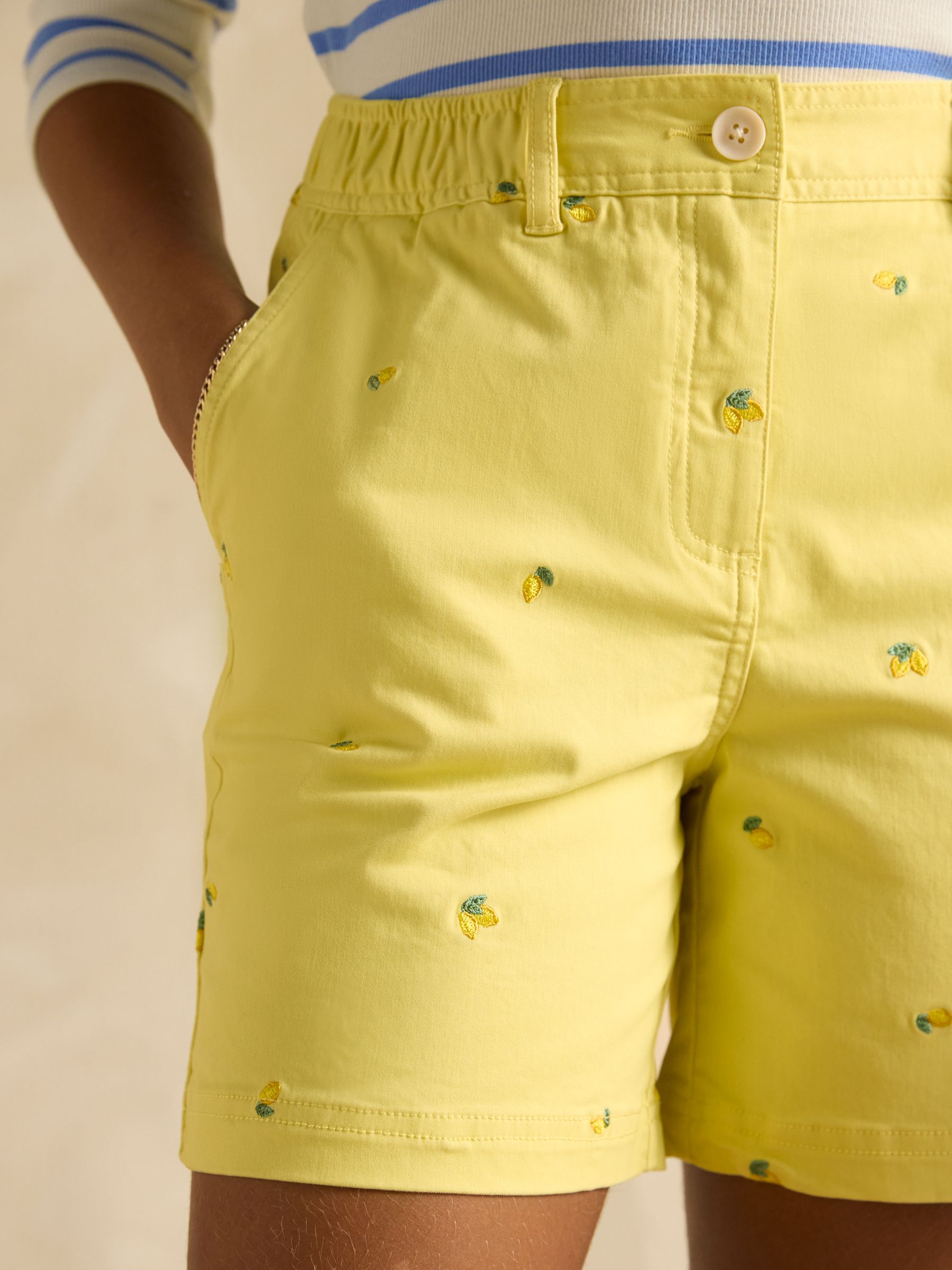 Yellow Lemon Embroidered Chino Shorts - Image 5 of 7