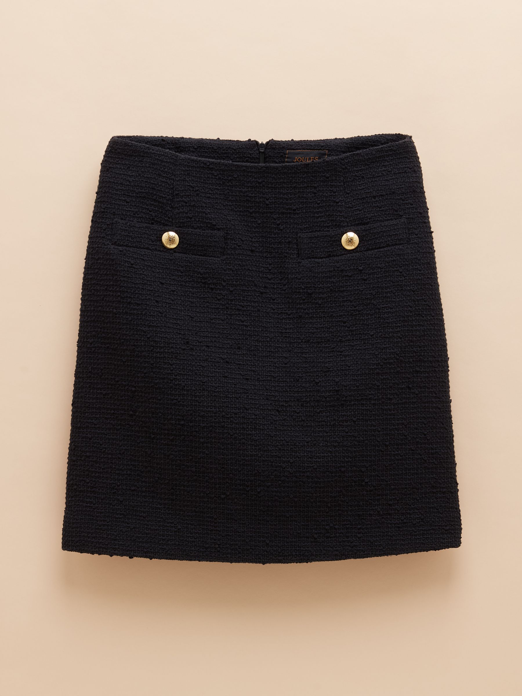 Celeste Navy Bouclé A-Line Skirt - Image 8 of 8