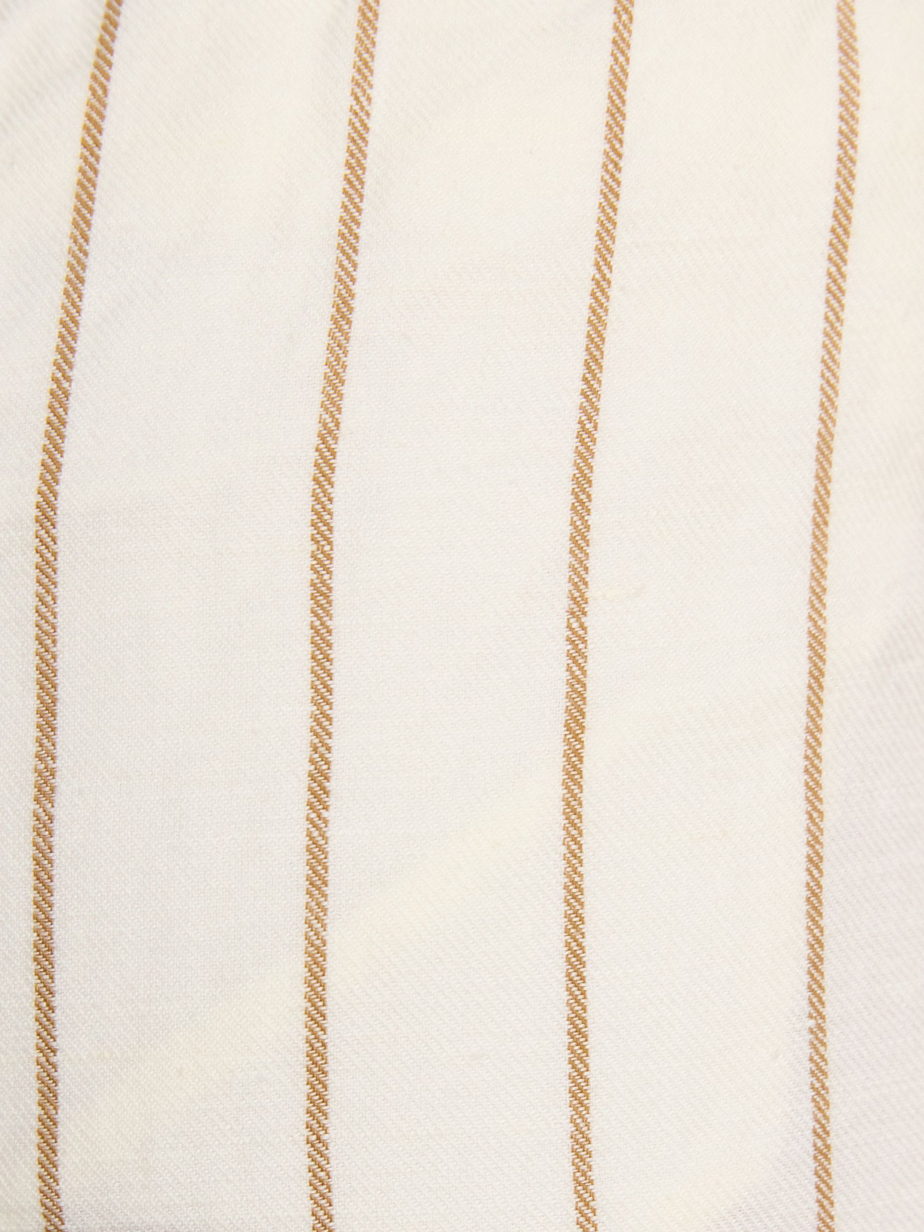 Cream Stripe Linen-Cotton Trousers - Image 5 of 9
