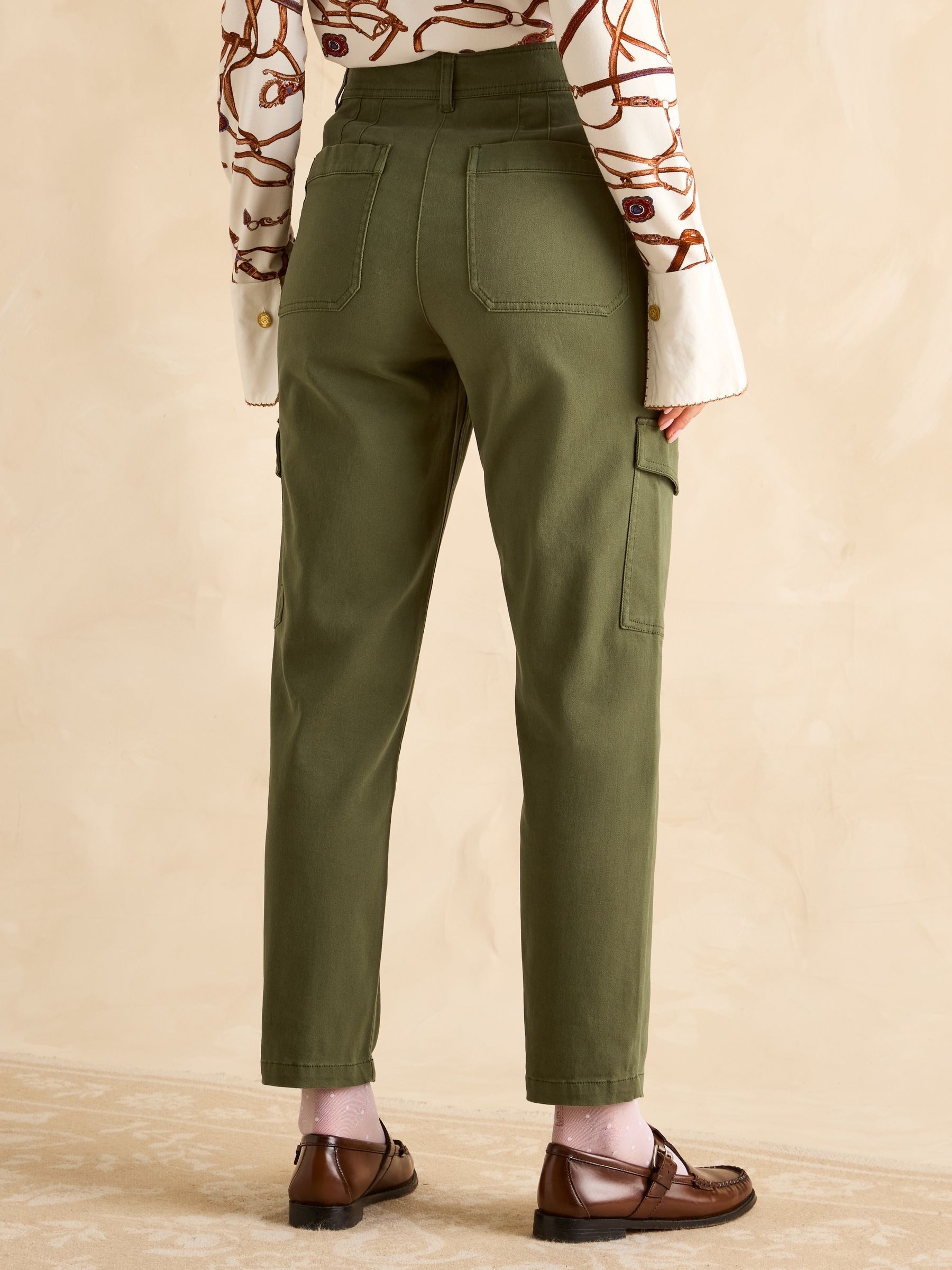 Khaki Green Tapered Leg Cargo Trousers - Image 2 of 7