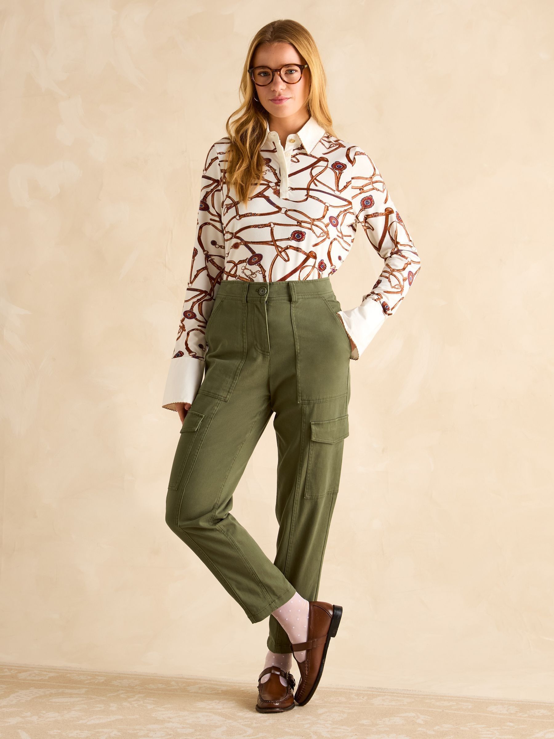 Khaki Green Tapered Leg Cargo Trousers - Image 5 of 7