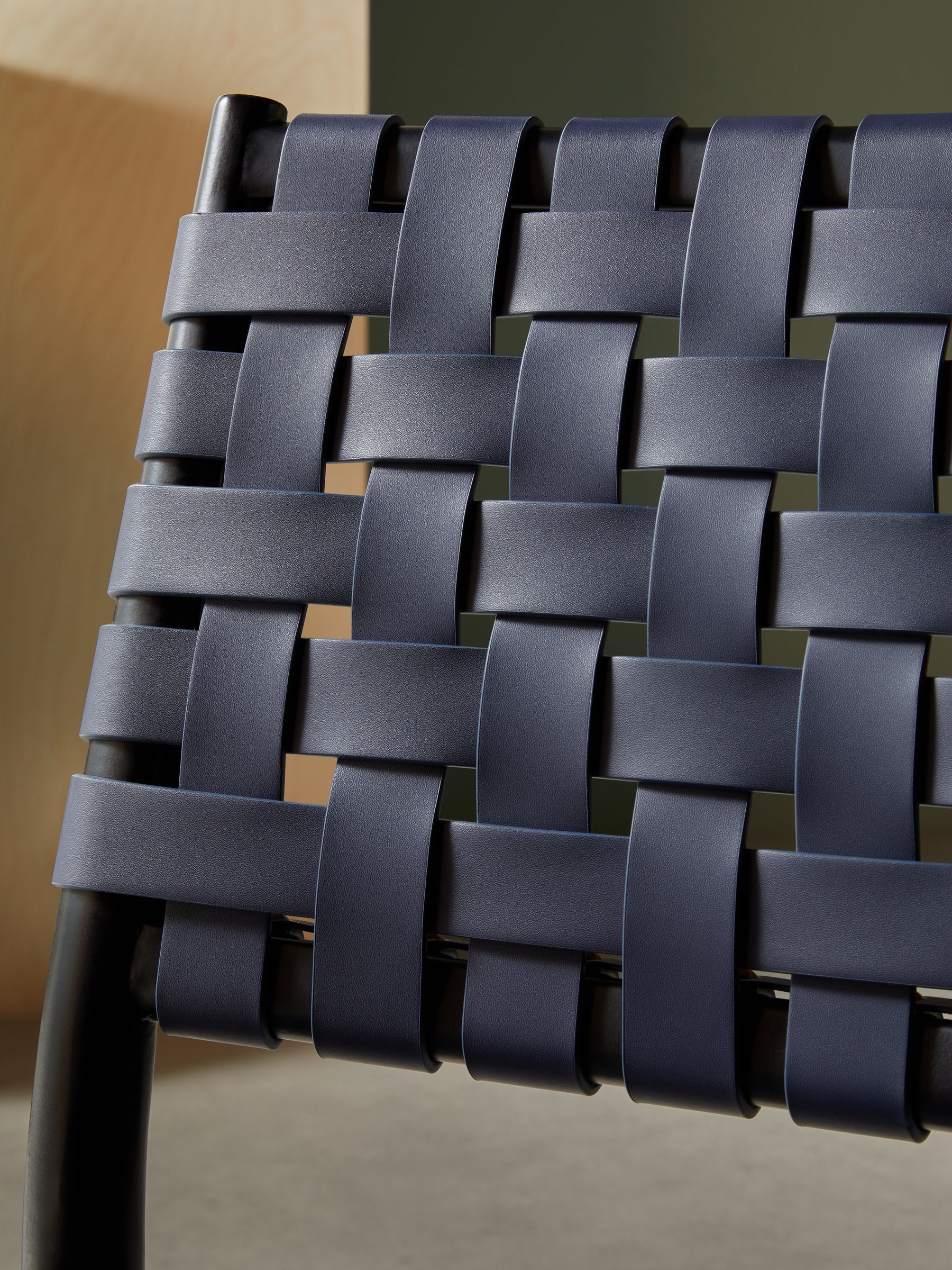 Set of 2 Rik Dining Chairs in Navy Blue Woven - Image 3 of 3