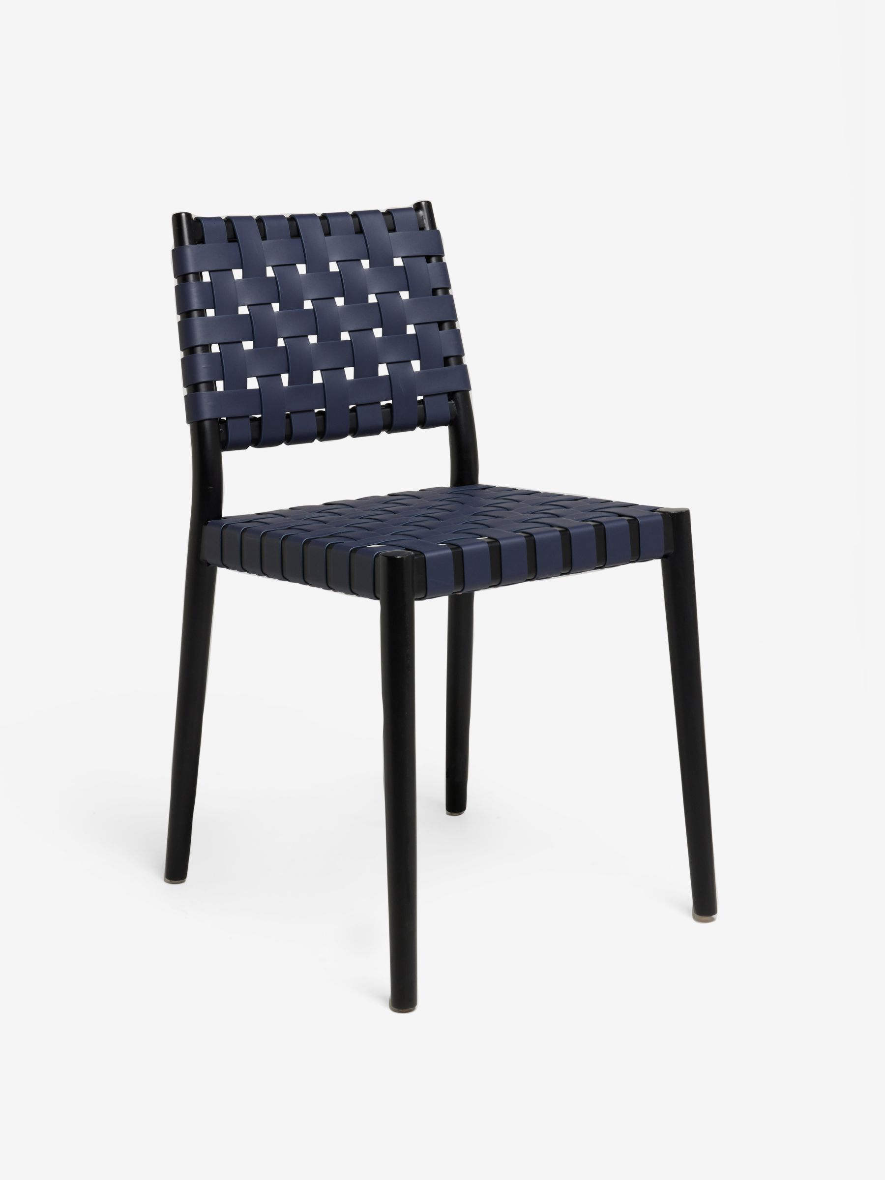 Set of 2 Rik Dining Chairs in Navy Blue Woven - Image 4 of 5
