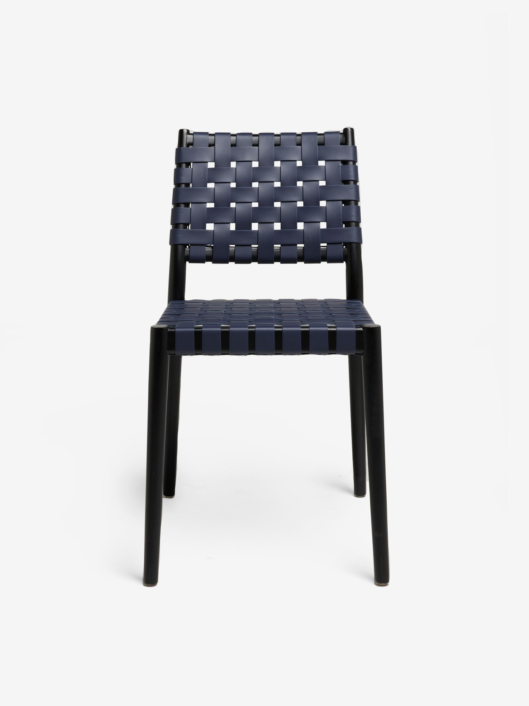 Set of 2 Rik Dining Chairs in Navy Blue Woven - Image 5 of 5