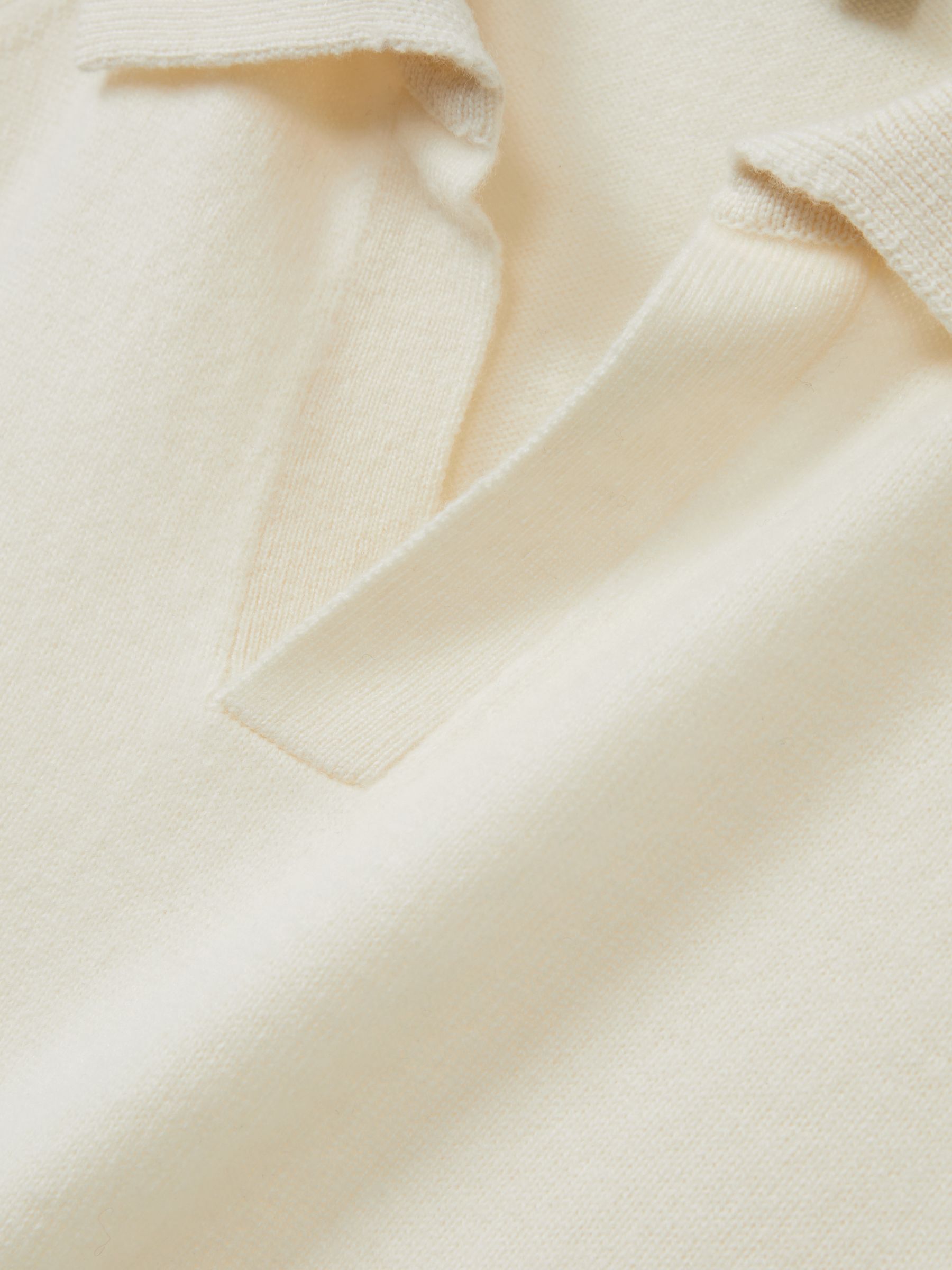 Wool-Cashmere Open-Collar Polo Shirt in Ivory - Image 5 of 5