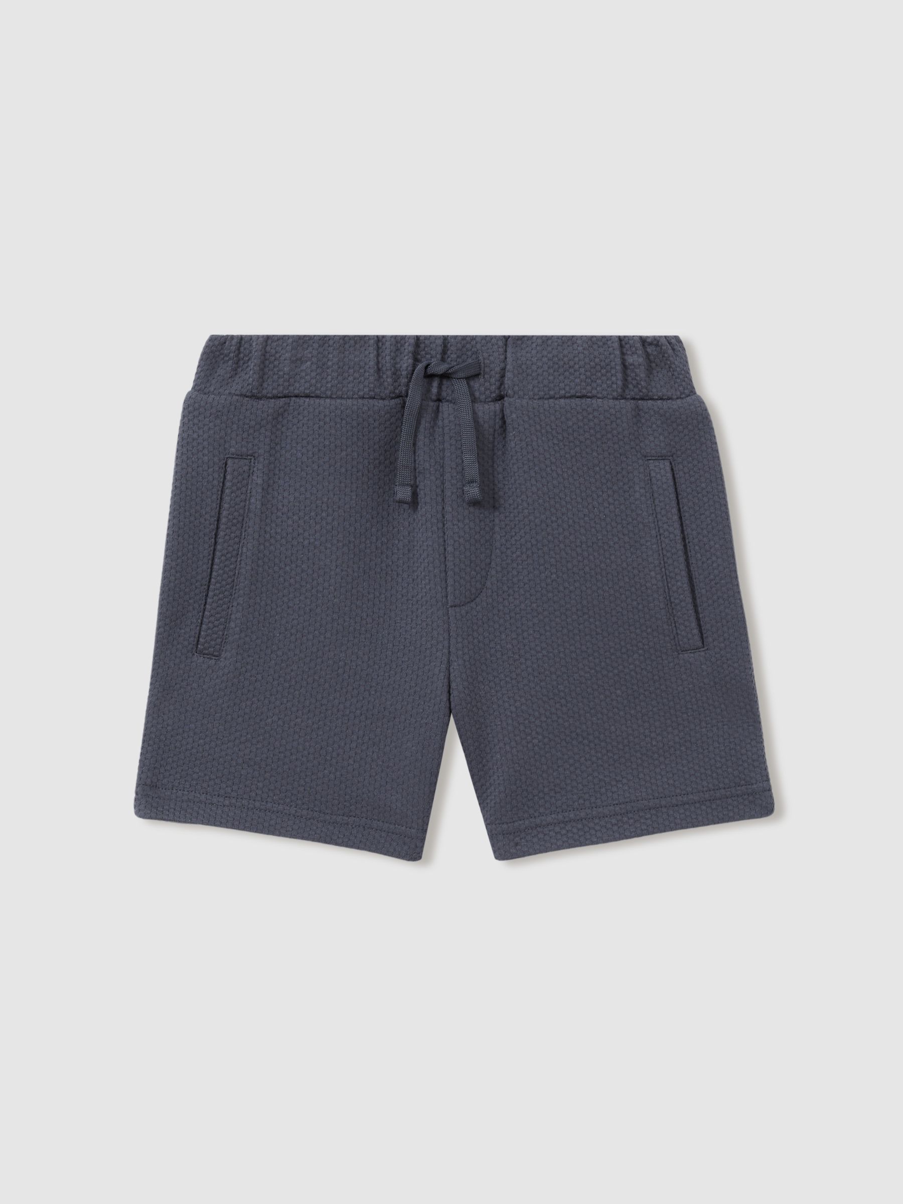 3-9 yrs Textured Drawstring Shorts in Steel Blue - Image 1 of 4