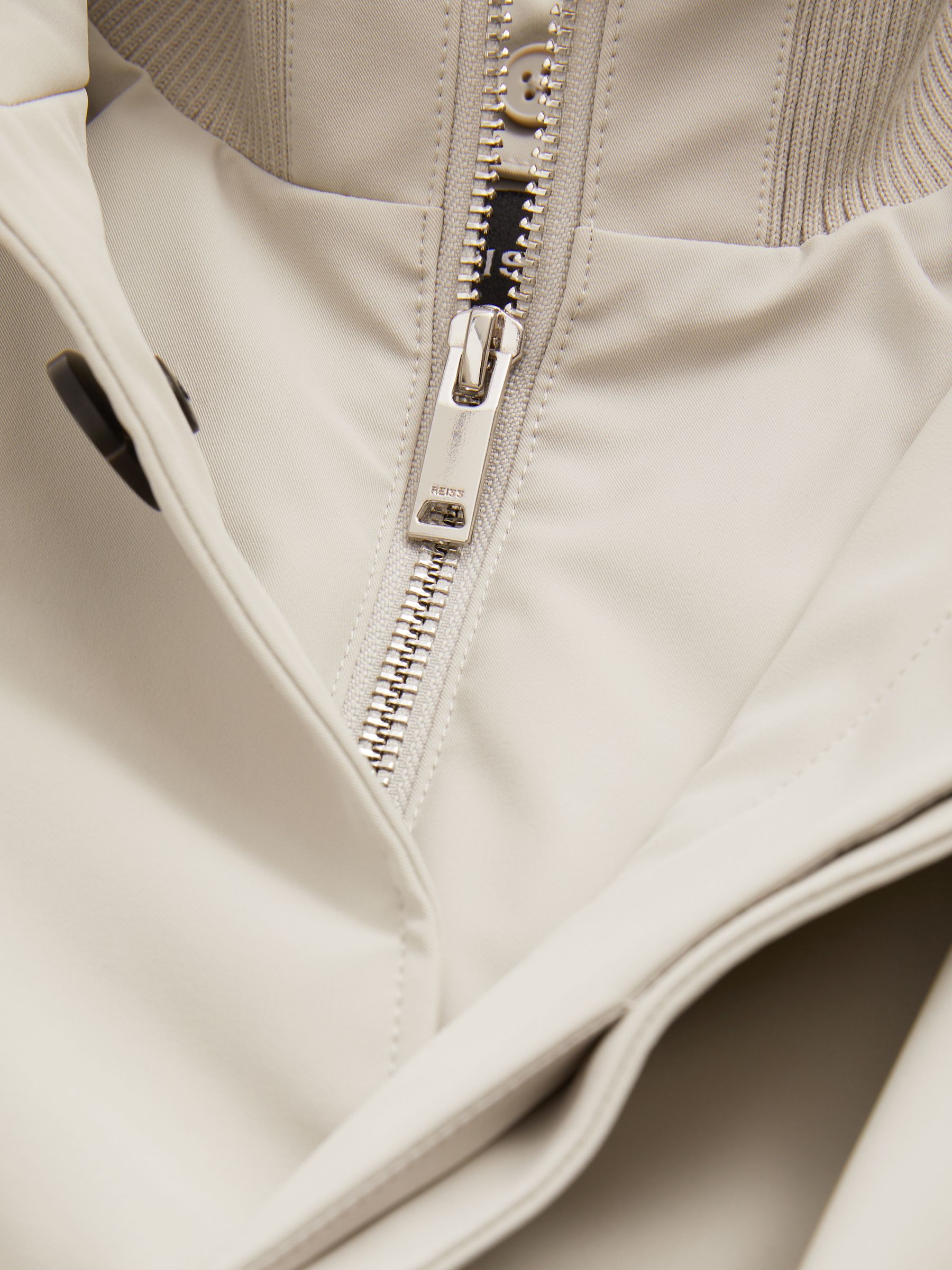 Hybrid Removable Funnel Neck Overcoat in Stone - Image 8 of 8