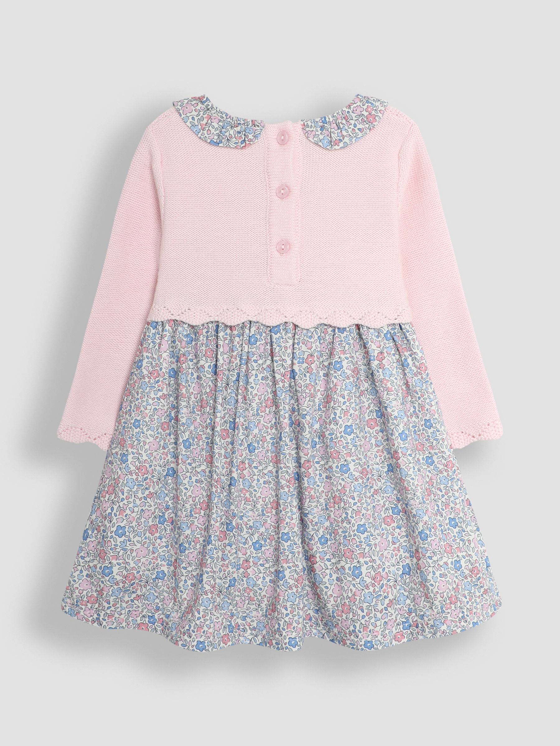 Pink Floral Collar Knitted Dress - Image 2 of 3