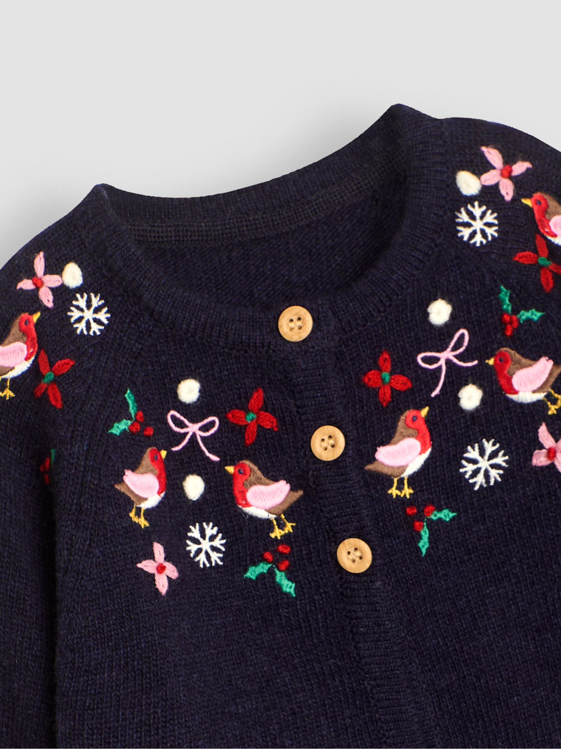 Navy Robin Embroidered Cardigan - Image 3 of 3
