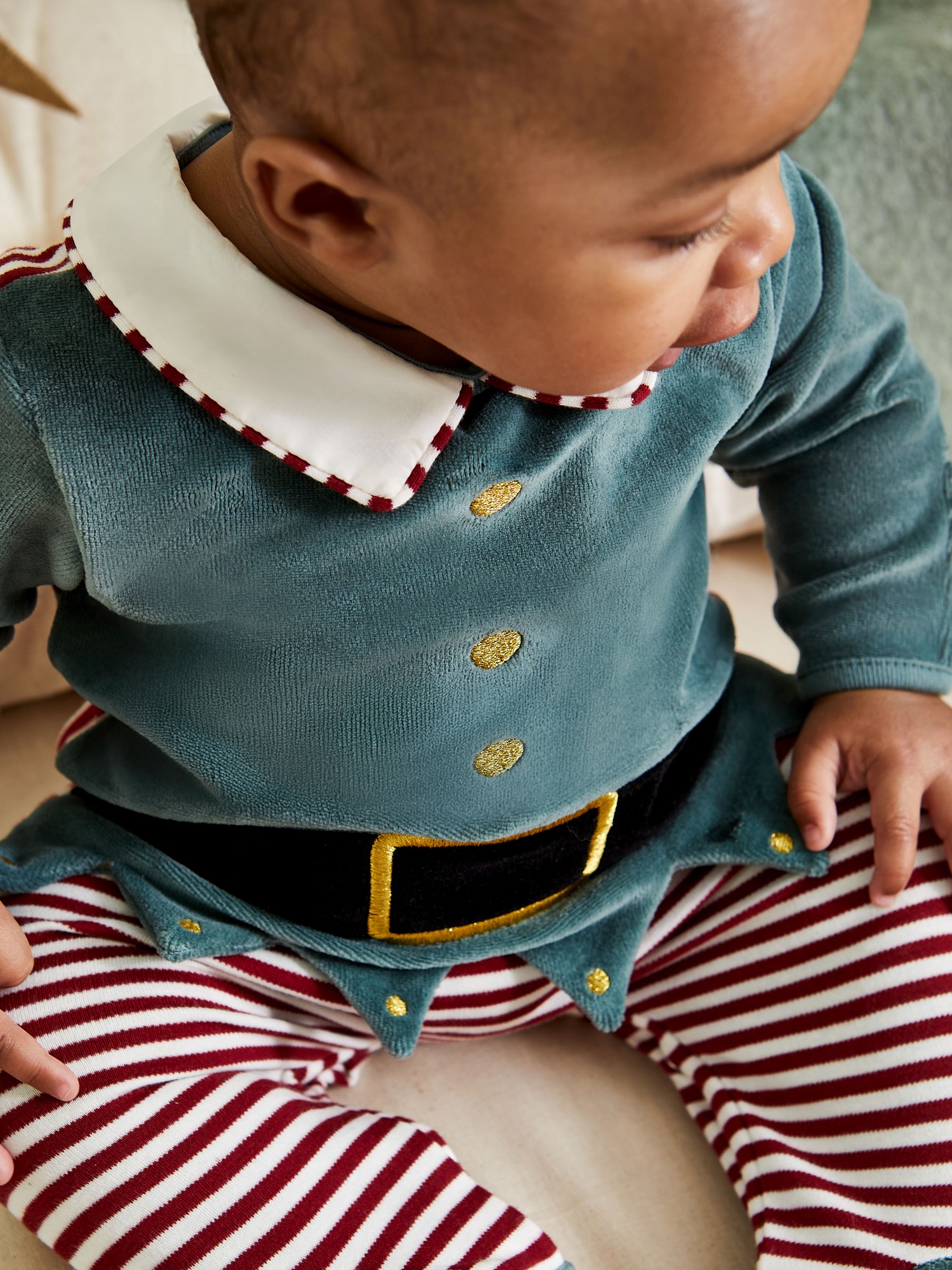 Red Christmas Baby Elf Outfit Set 2 Piece - Image 2 of 4