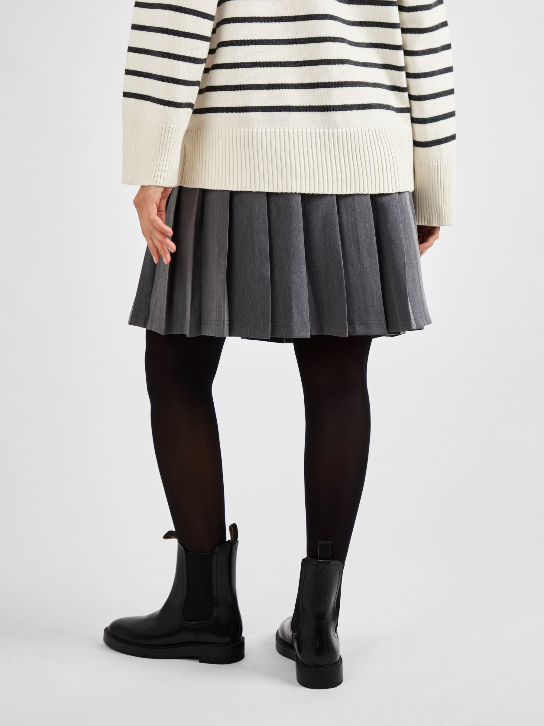 Grey Maternity Pleated Mini Skirt - Image 3 of 4