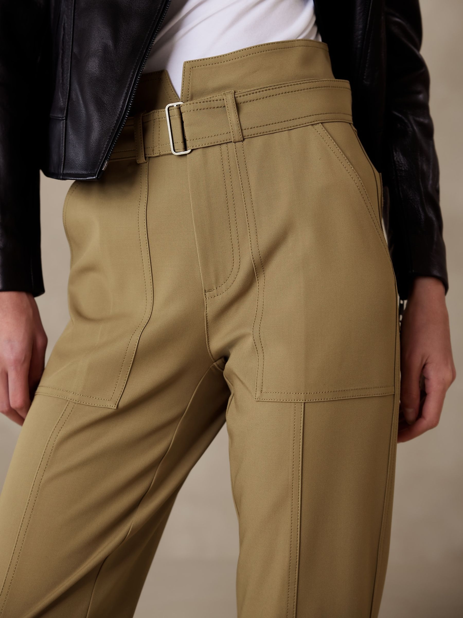 Banana Republic Brown Refined Utility Trousers - Image 3 of 4