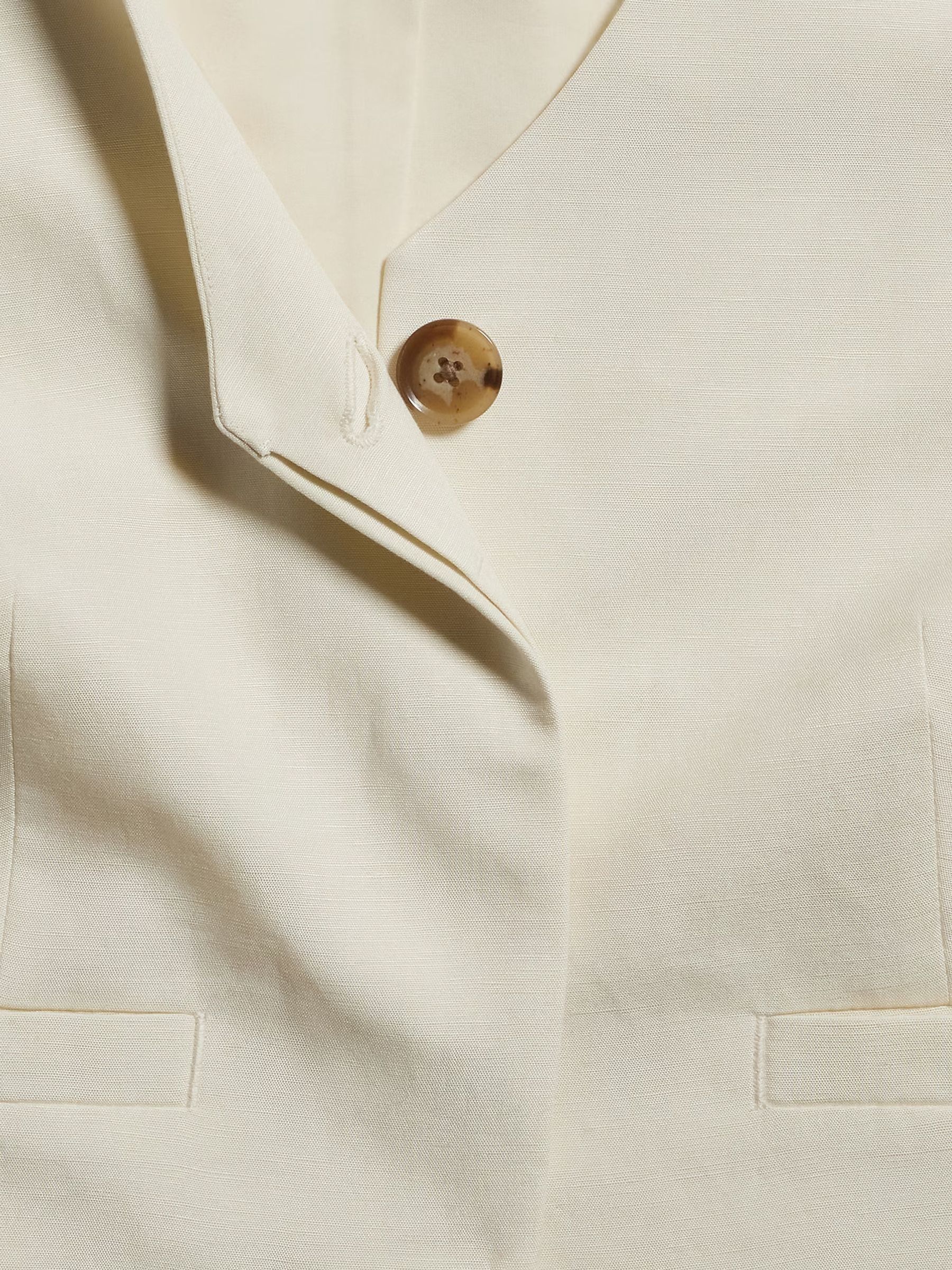 Banana Republic Beige Tencel Linen Cropped Vest - Image 6 of 6