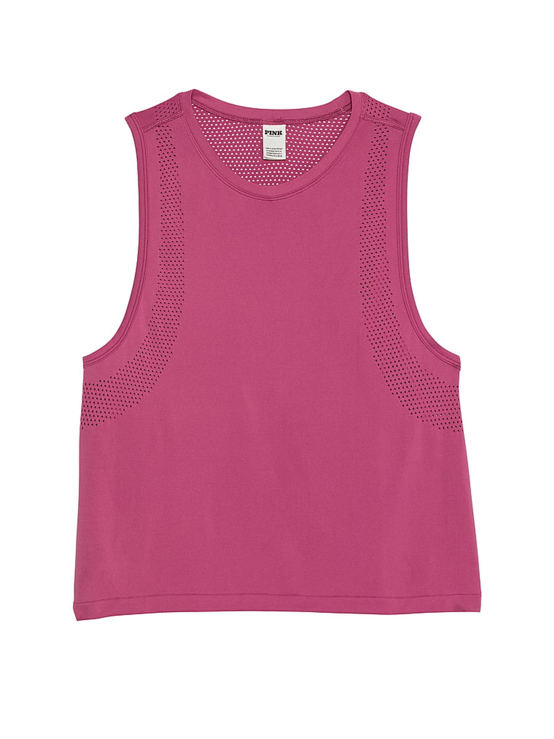 Pink Violet Seamless Drapey Muscle Tank Top - Image 3 of 3