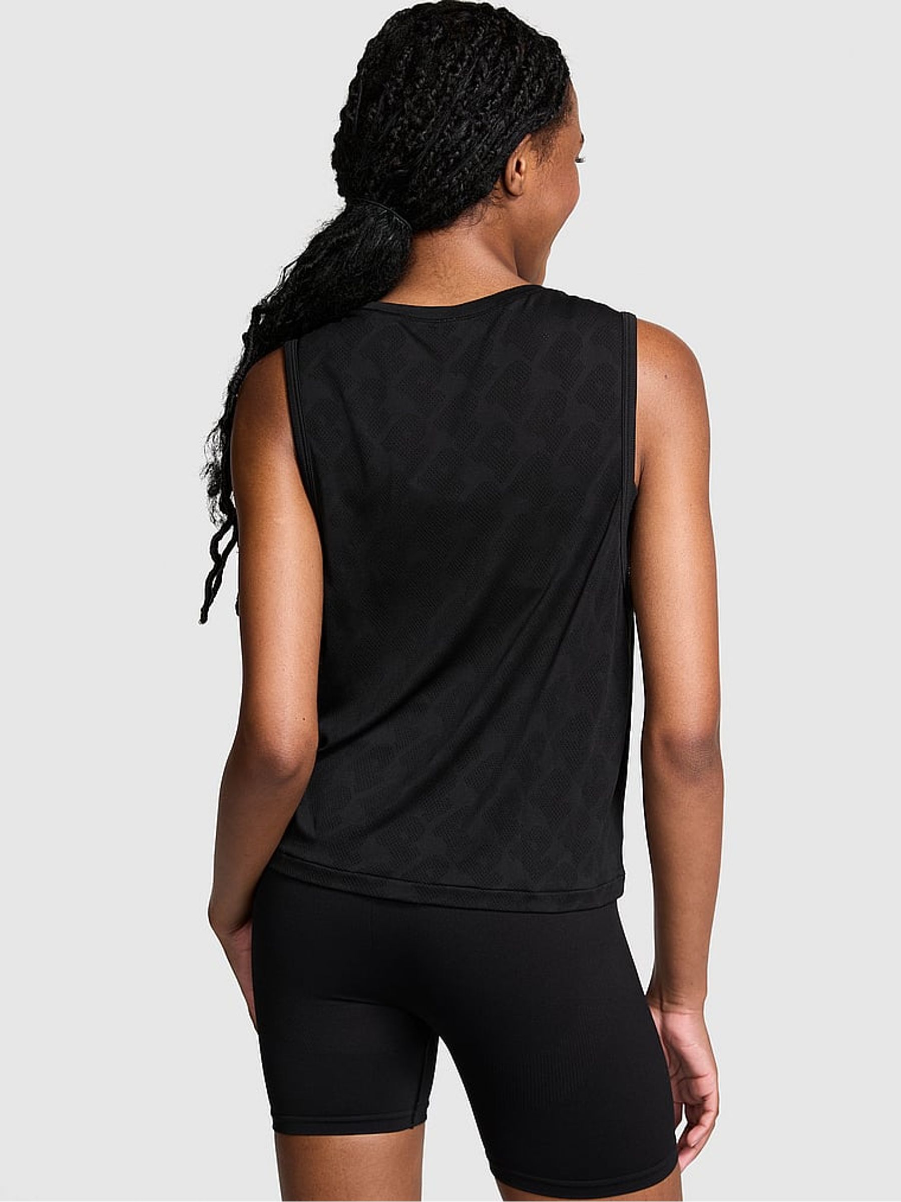 Black Seamless Drapey Muscle Tank Top - Image 2 of 3