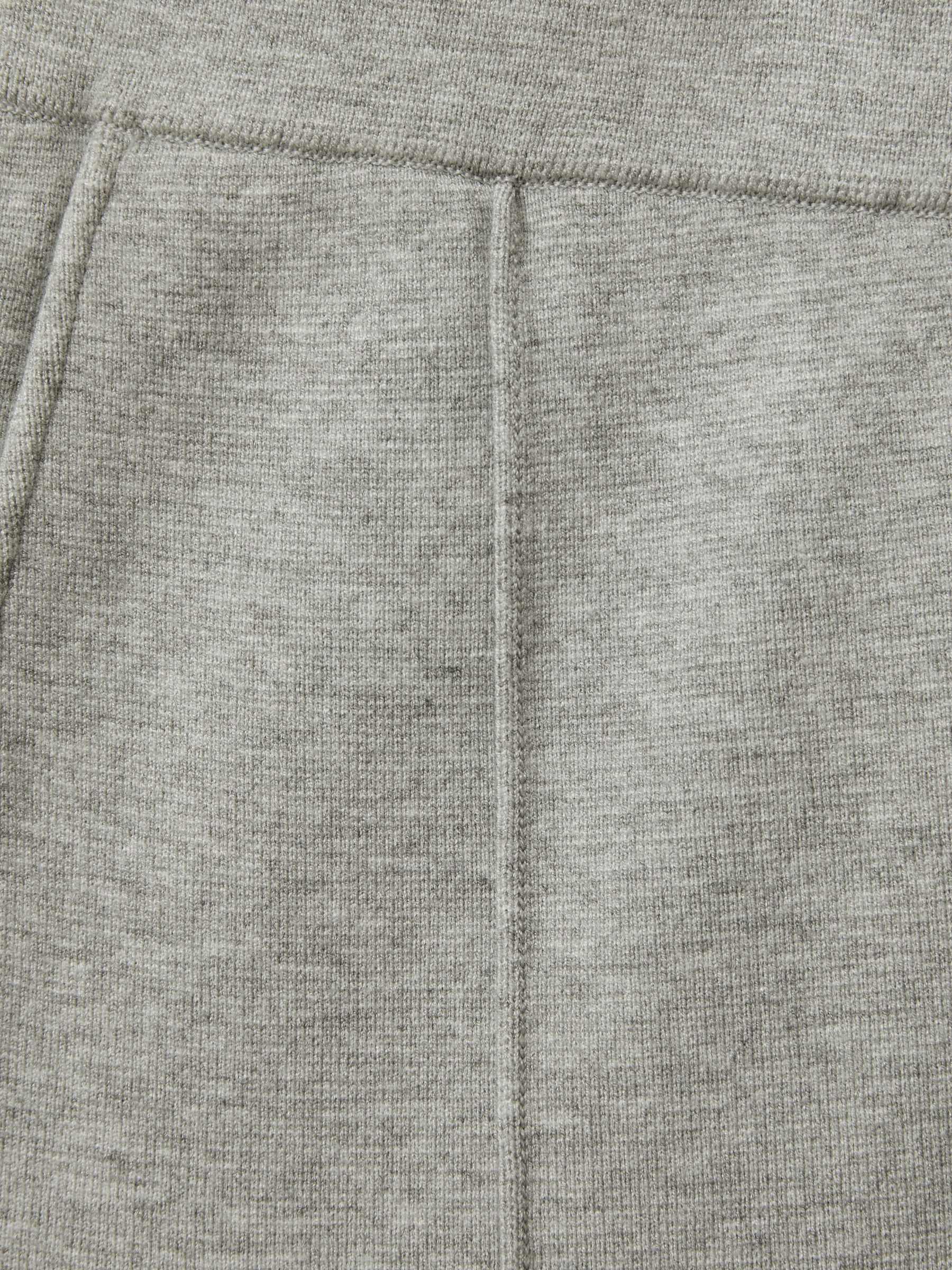 Jett Soft Grey Melange Knitted Front Seam Elasticated Joggers - Image 5 of 5